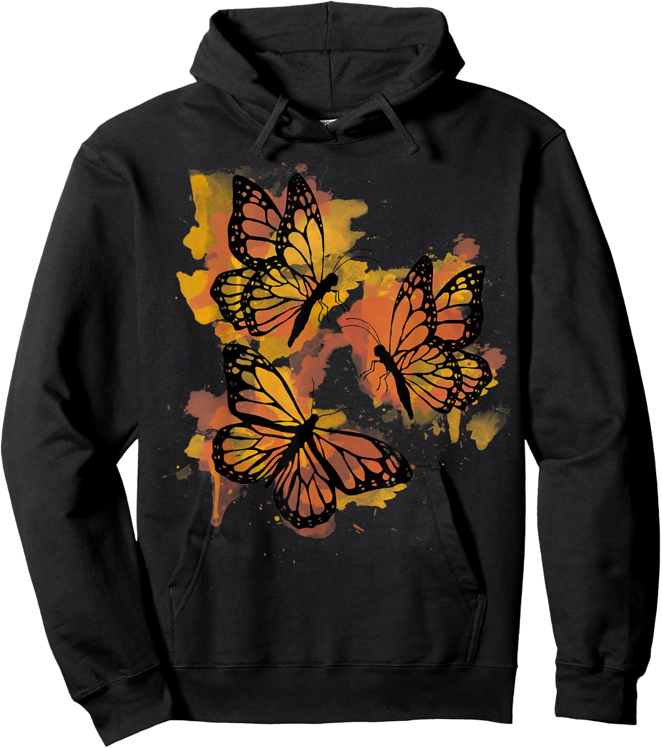 Monarch Butterfly Colourful Butterfly Hoodie - Hoodie | Black