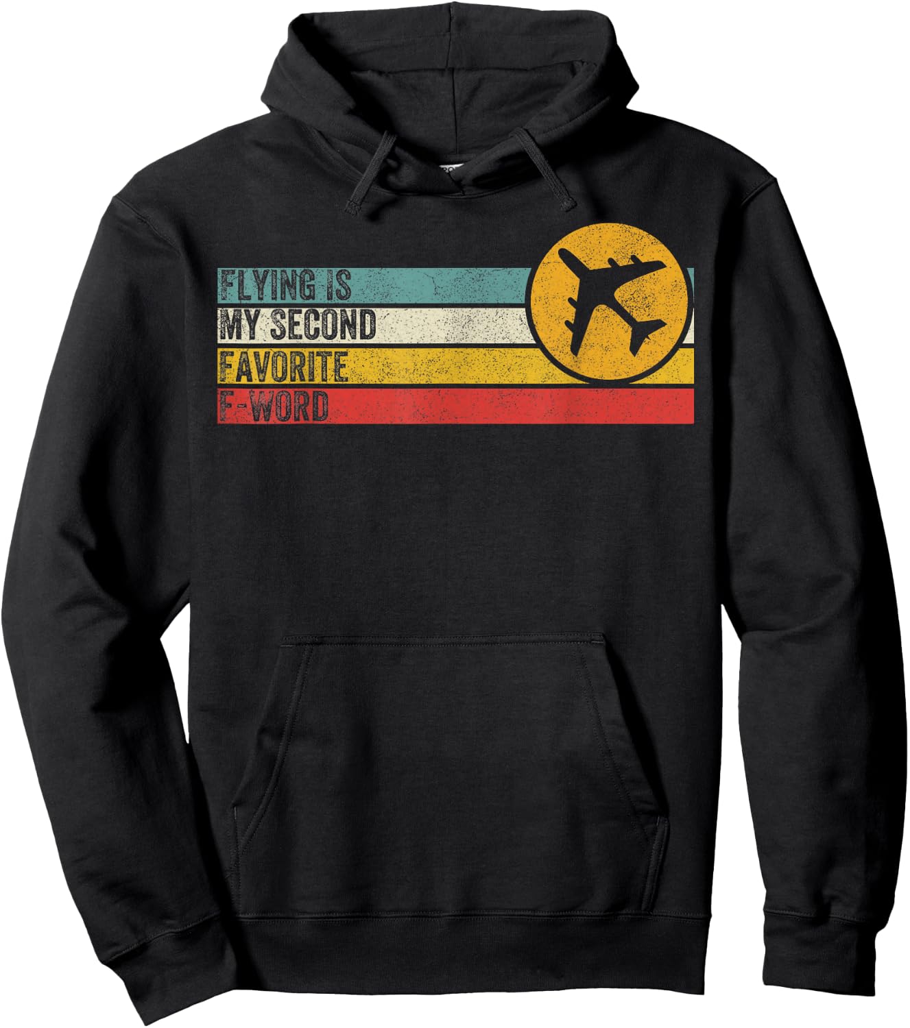 Flying Is My Second Favorite F Word Vintage Funny Pilot Hoodie - Hoodie | Black