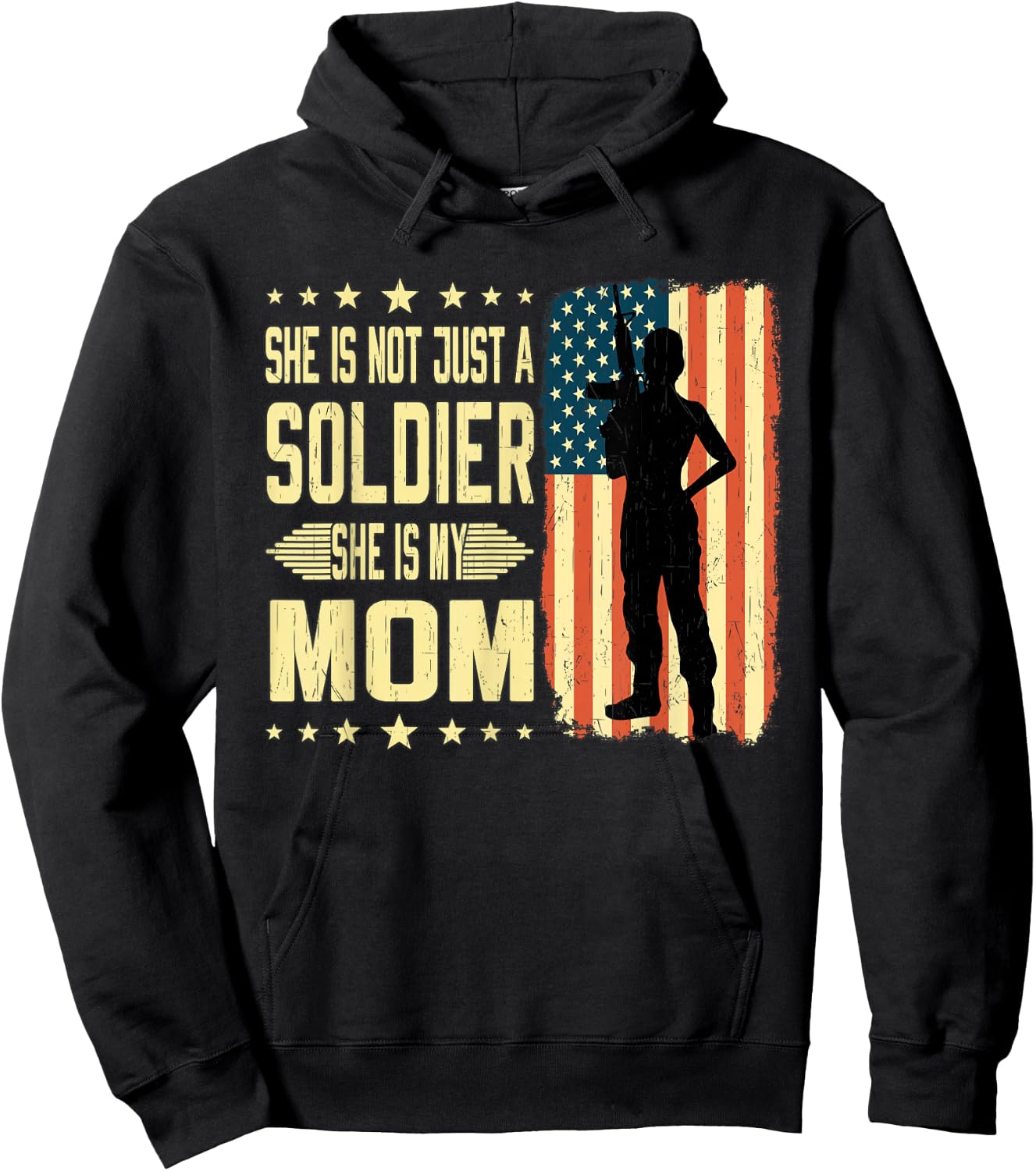 My Mom Is A Soldier Hero Proud Army Daughter Son Military Hoodie - Hoodie | Black
