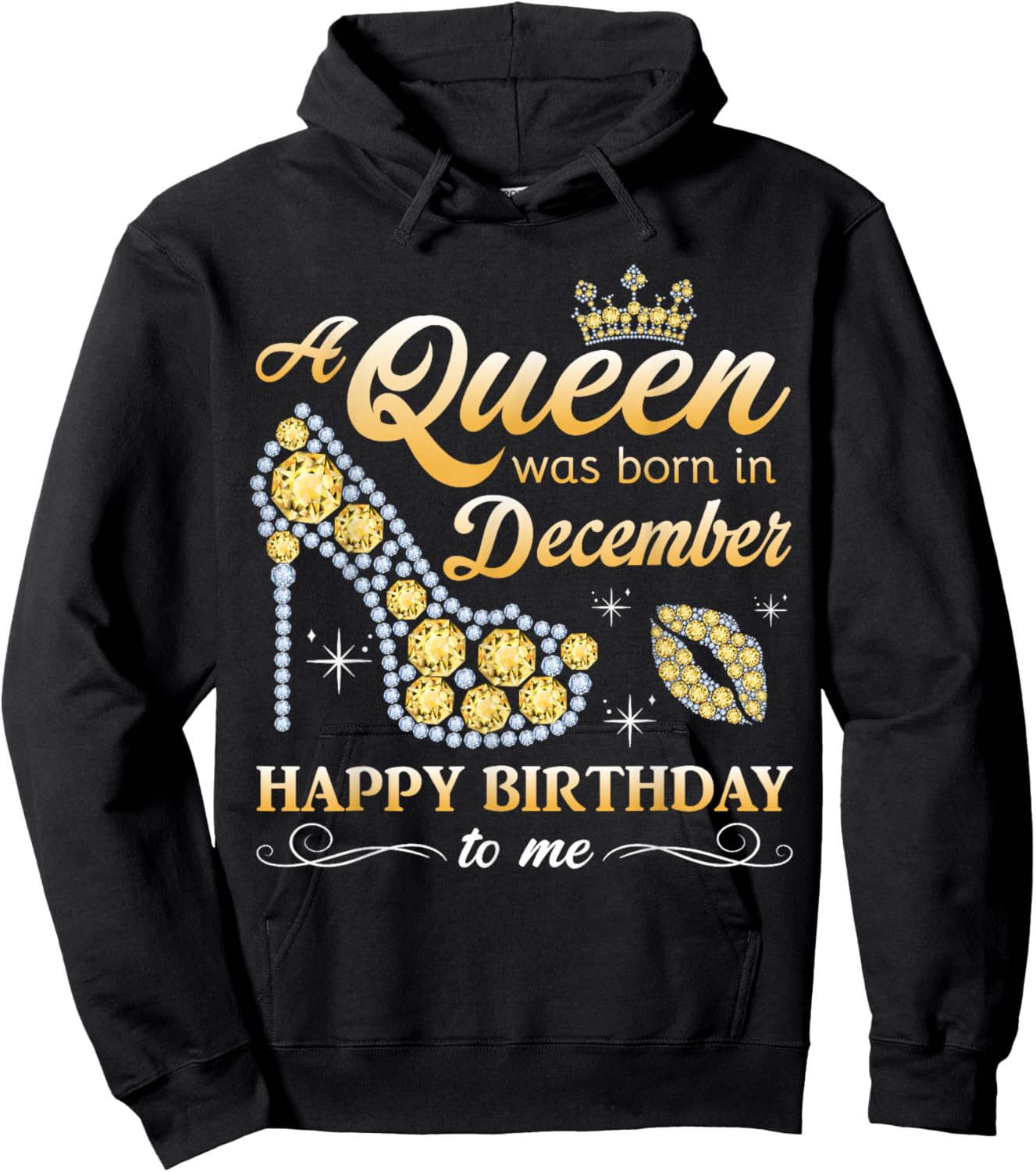 A Queen Was Born in December Women Girls December Birthday Hoodie - Hoodie | Black