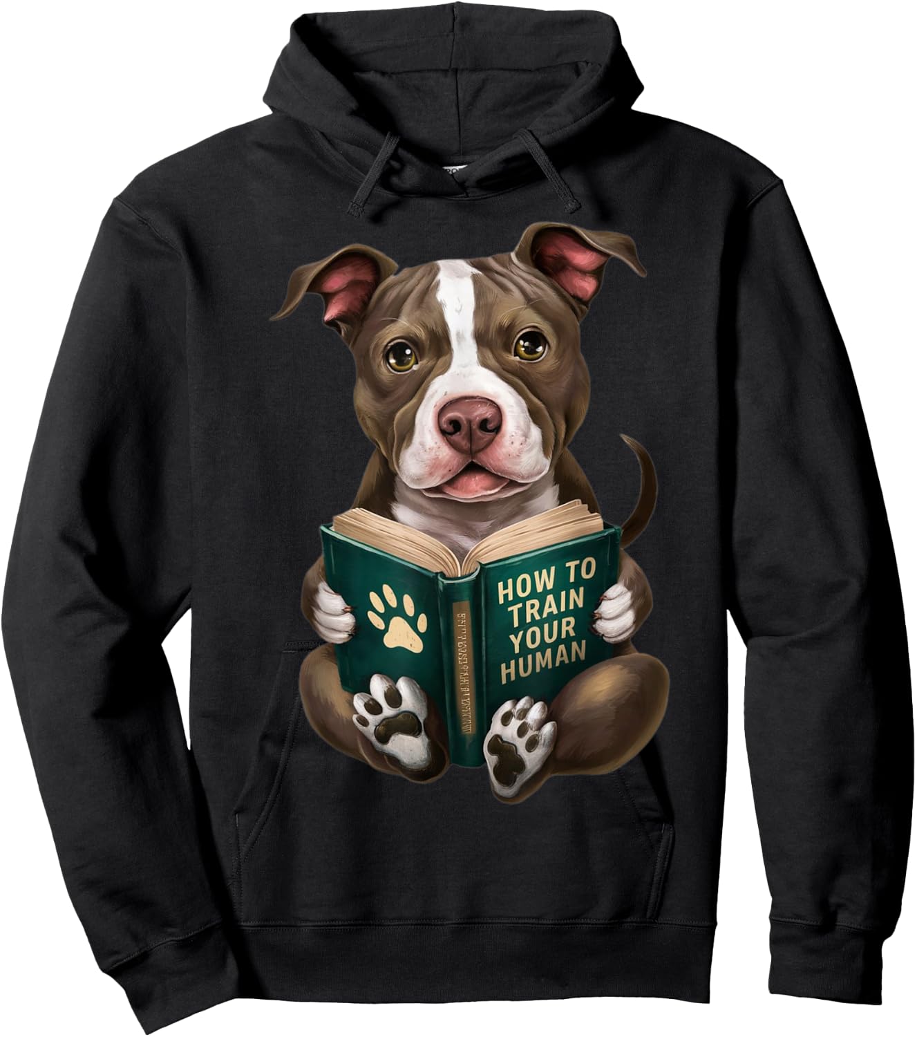American Pitbull Dog, Puppy, How to Train Your Human, Funny Hoodie - Hoodie | Black
