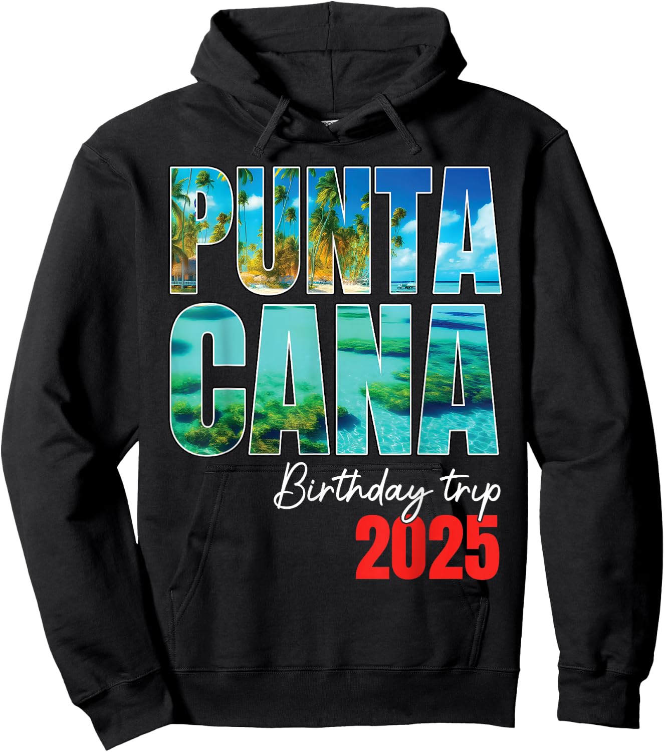 Punta Cana Birthday Trip 2025 Dominican Party Cruise Crew Hoodie - Hoodie | Black