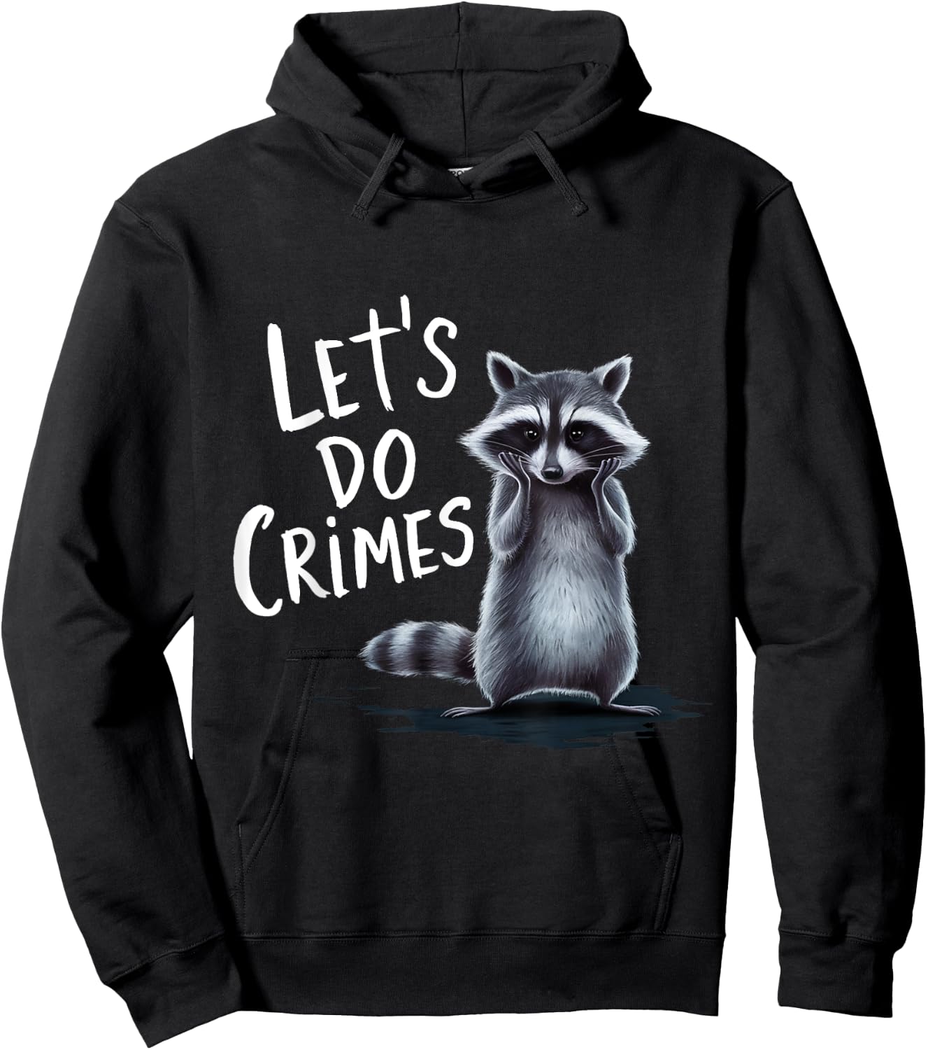 Raccoon Trash Funny Raccoon Let's Do Crimes Cute Animals Hoodie - Hoodie | Black