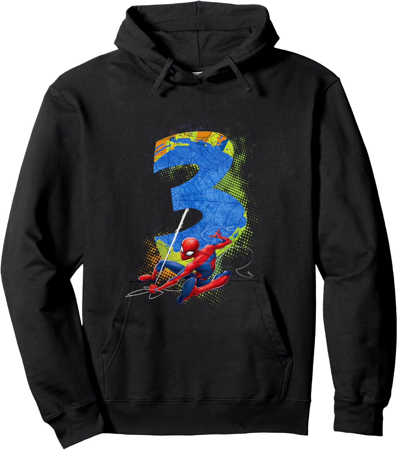 Kids Marvel Super Heroes Spider-Man 3 Year Old Third Birthday Hoodie - Hoodie | Black