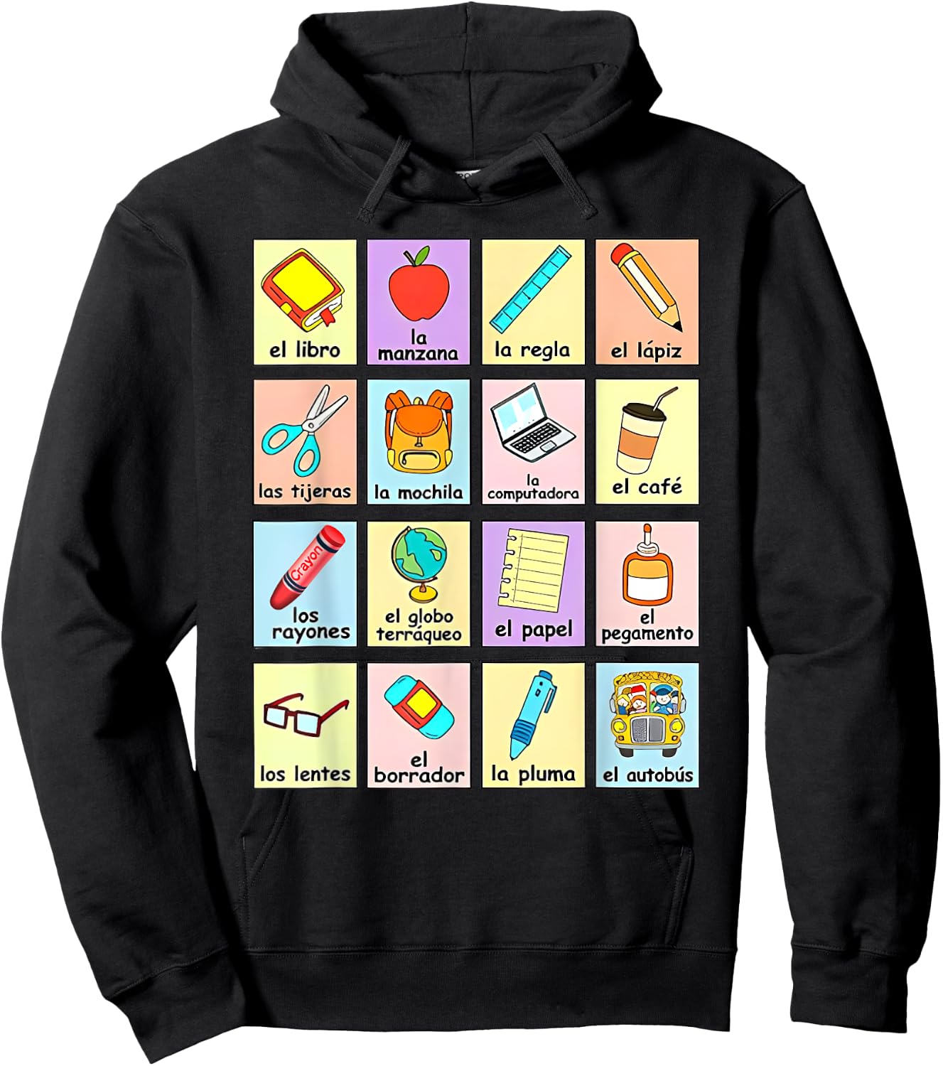 Maestra Bilingual Back to School Spanish Teacher Student Hoodie - Hoodie | Black