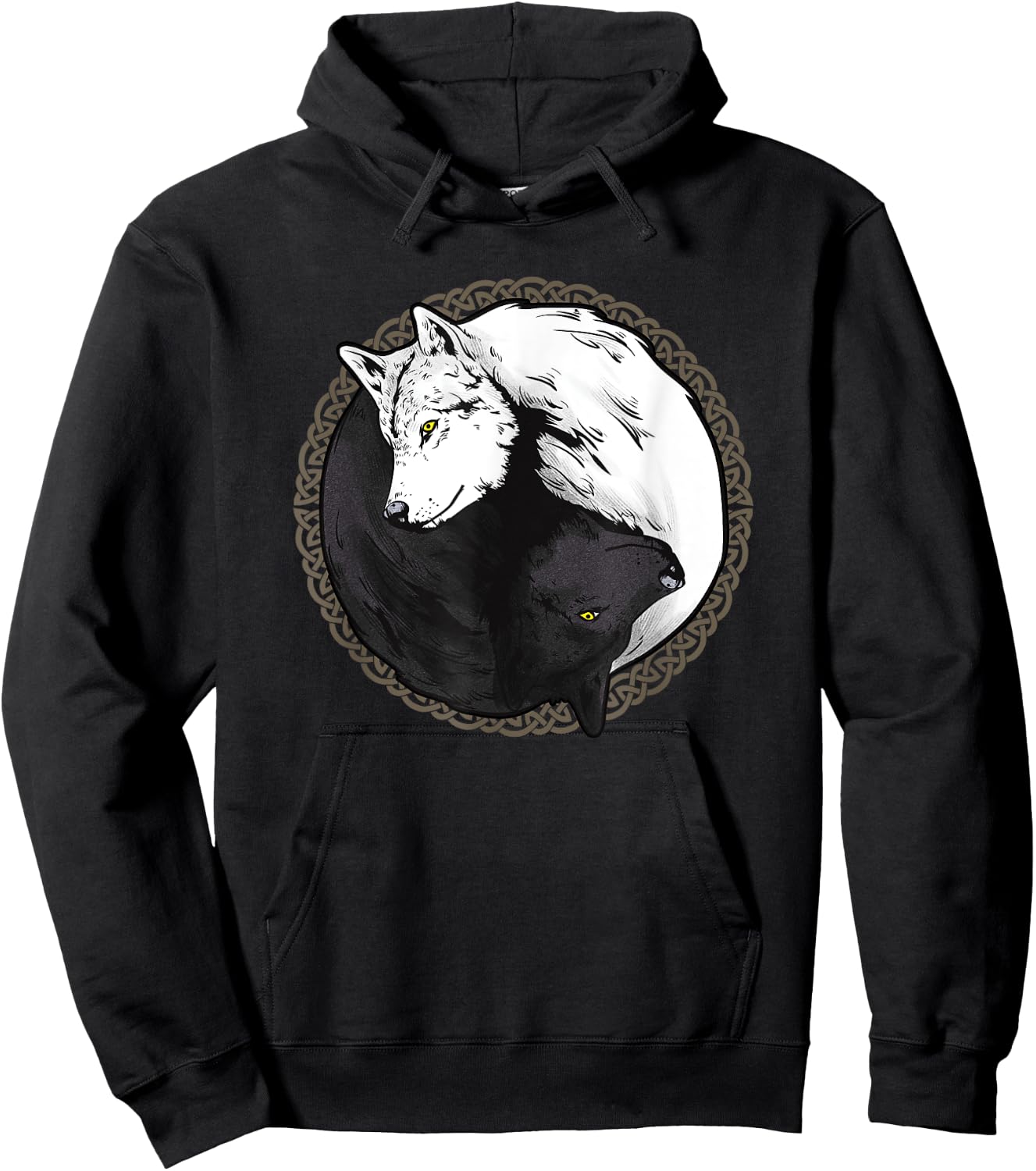 Wolf Shirts, Yin Yang Wolves Animal Gift Hoodie - Hoodie | Black