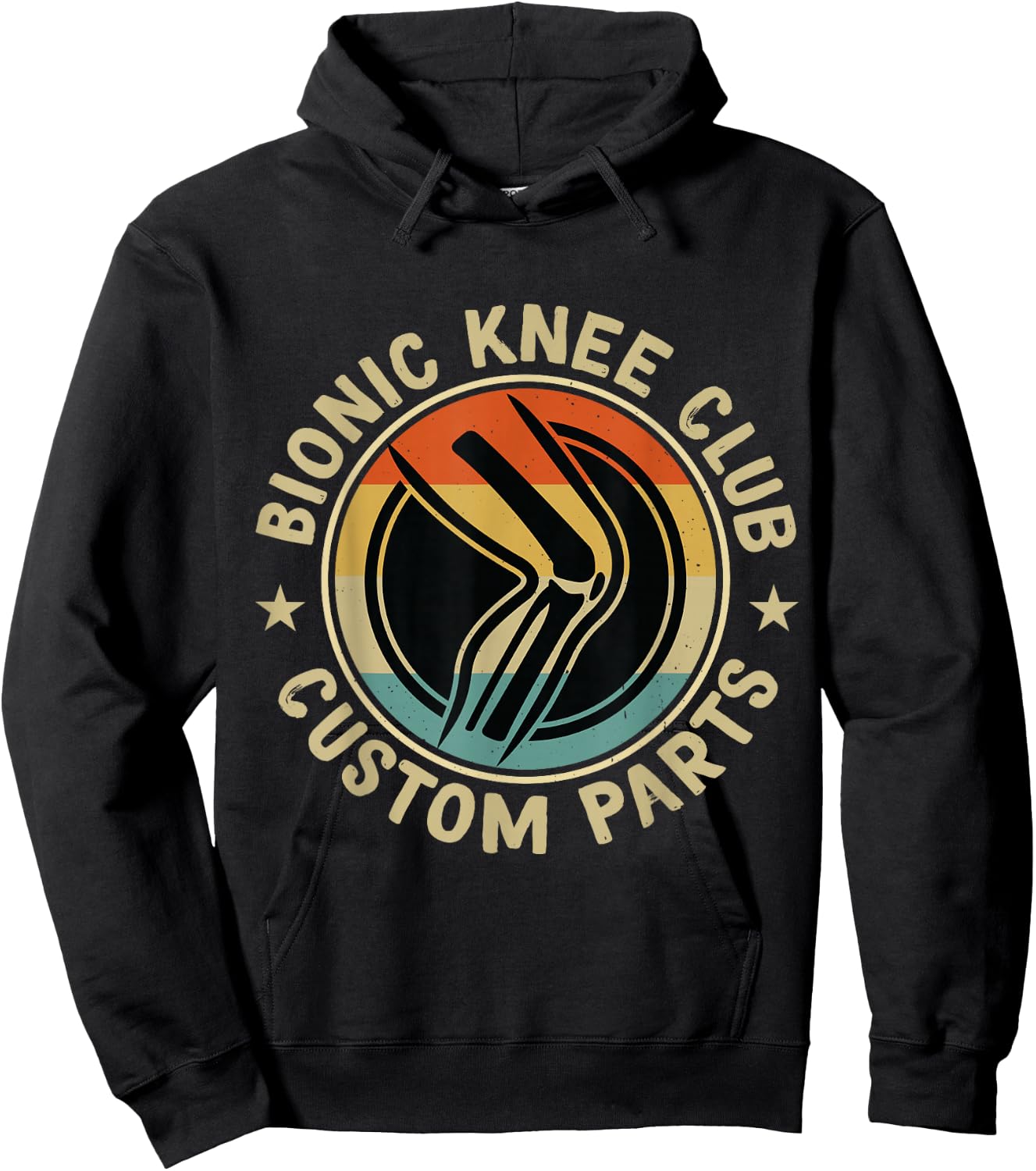 Bionic Knee Club Custom Parts Bones funny Knee Replacement Hoodie - Hoodie | Black