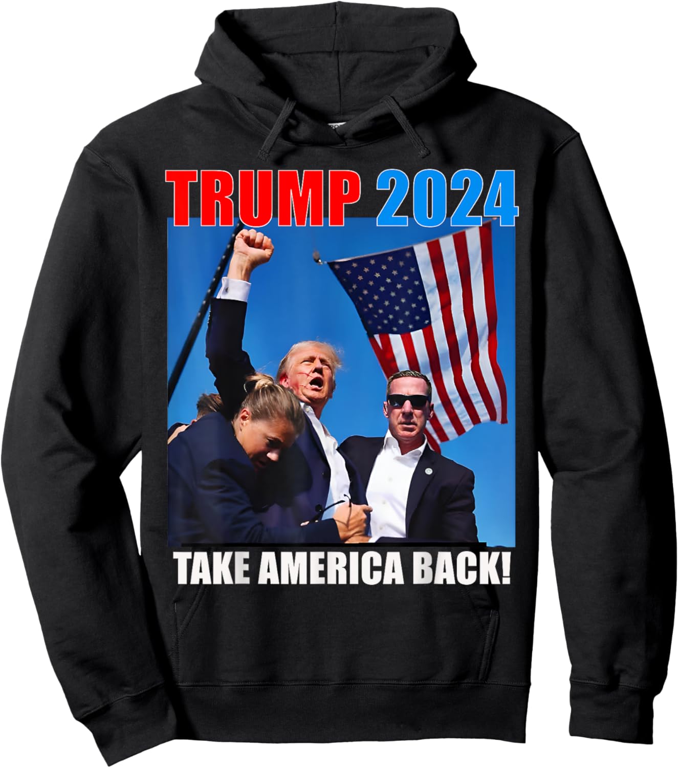 Trump Rally, Pray for President Trump, God bless Trump Hoodie - Hoodie | Black