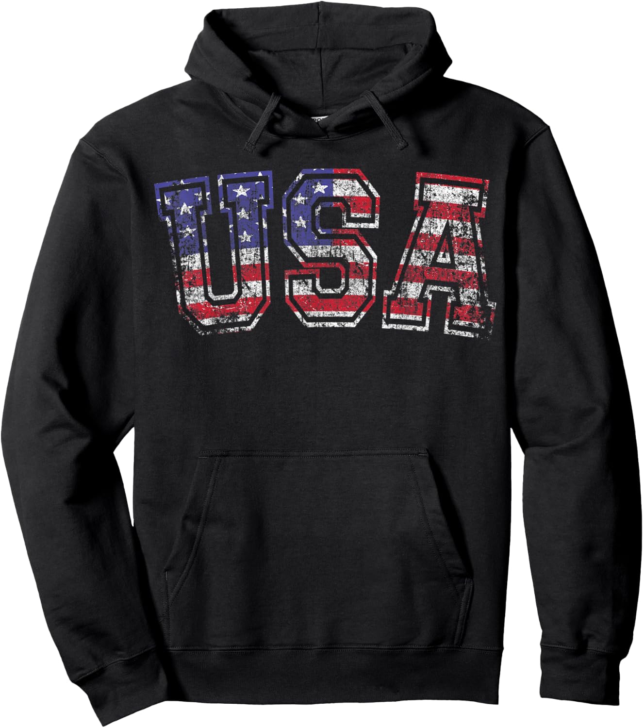 USA T Shirt US Flag Patriodic 4th Of July America Hoodie - Hoodie | Black