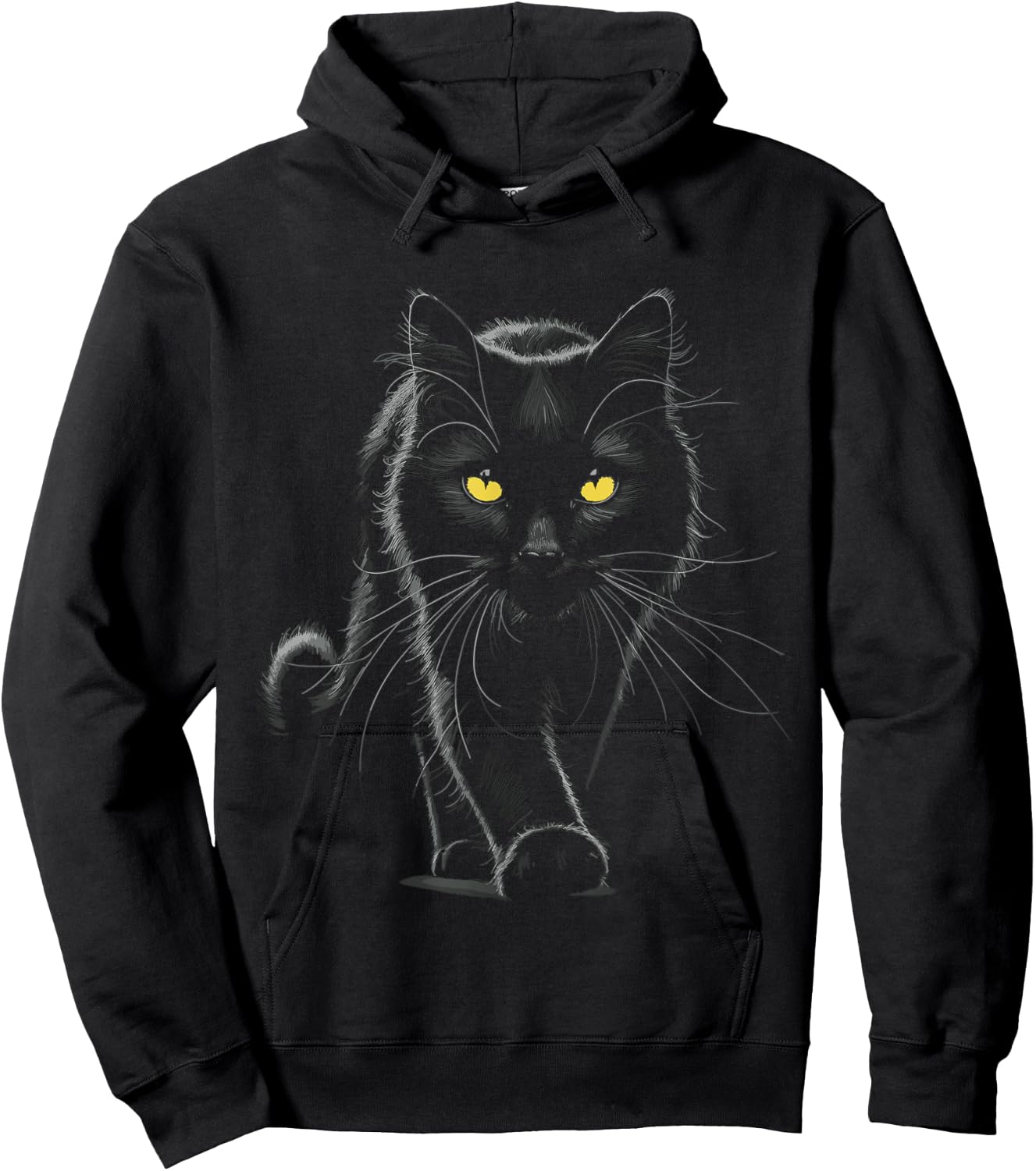 Black Cat Yellow Eyes Cats Hoodie - Hoodie | Black