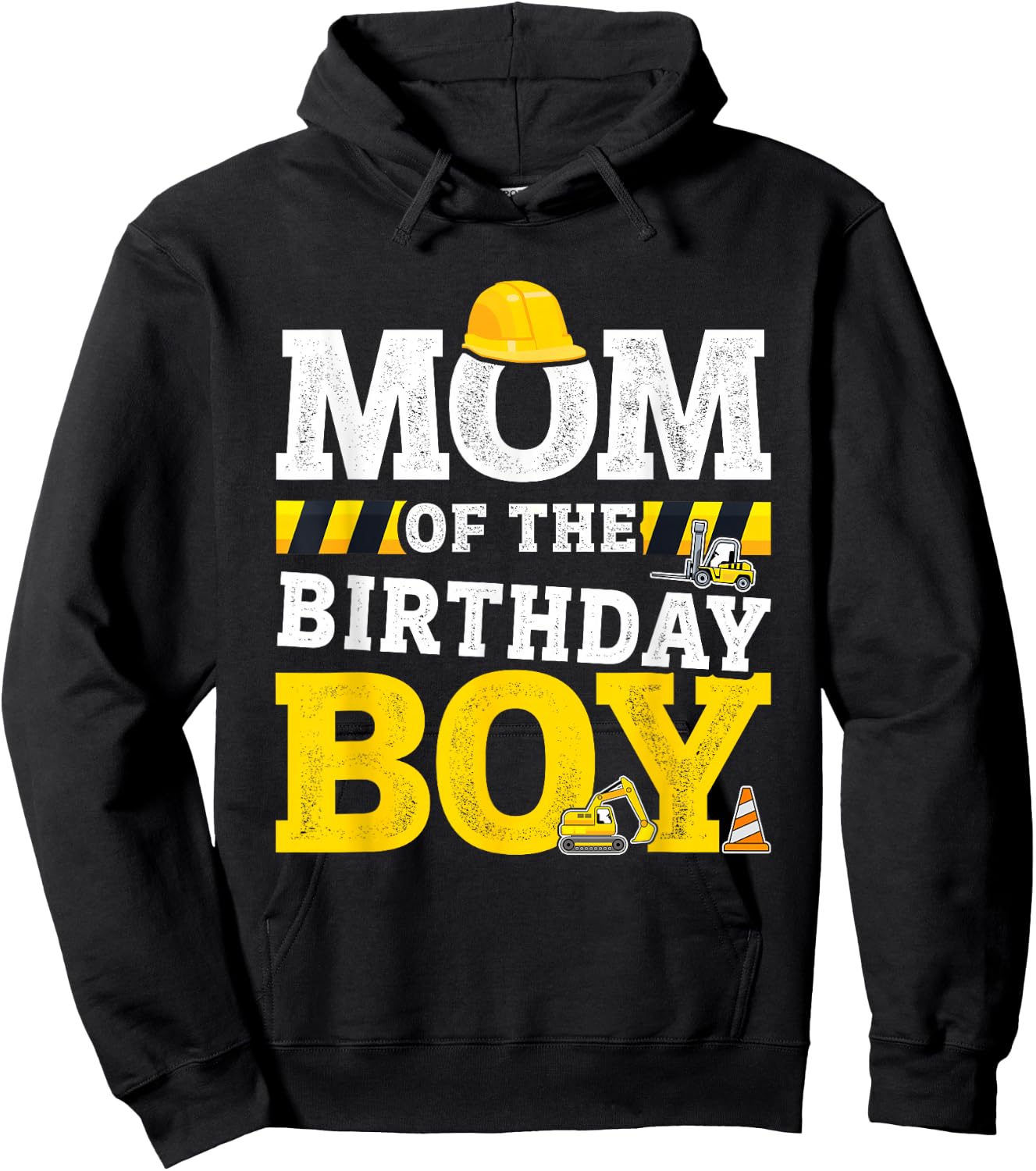 Mom of The Birthday boy Matching Family Construction Party Hoodie - Hoodie | Black