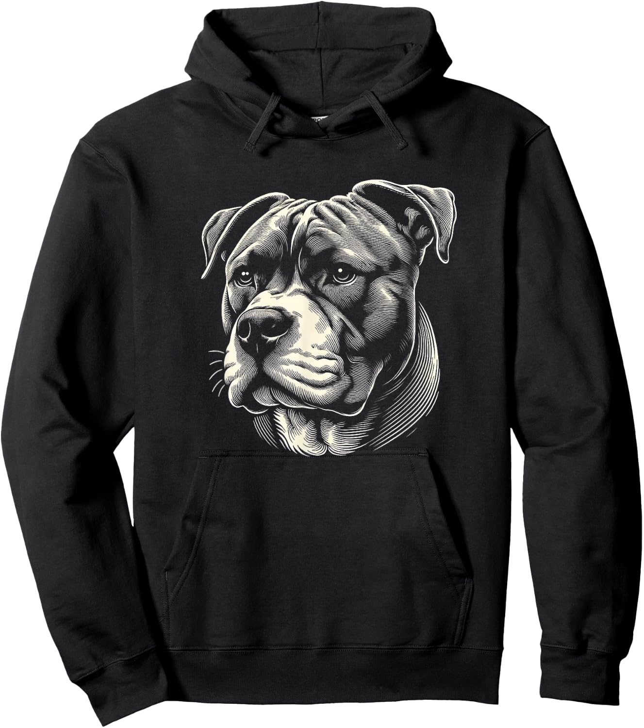 Pitbull Dog Face Art Design And Men Hoodie - Hoodie | Black