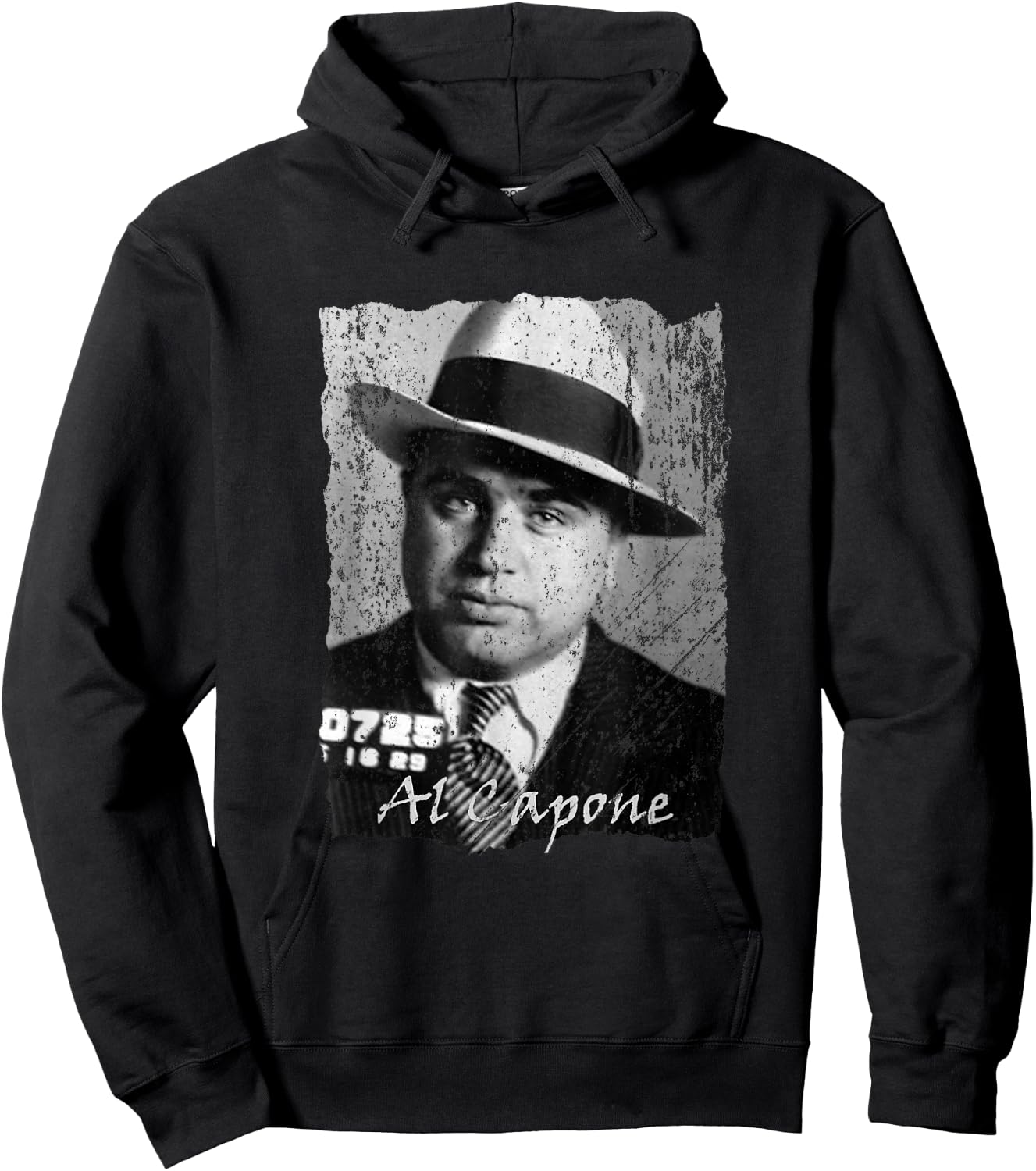 LiminalThreads Gangsters, Capone - Men's Black Solid Retro Round Neck Sleeveless Classic Fit Hoodie - Hoodie | Black
