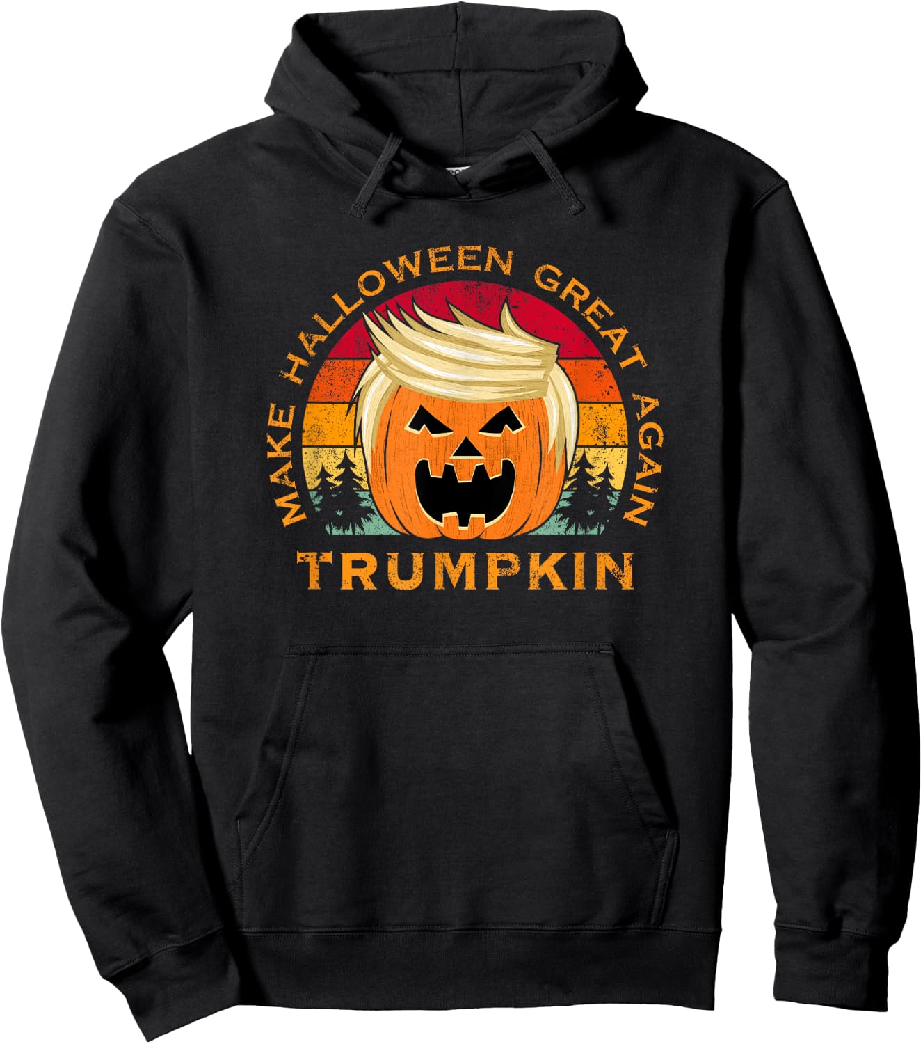 Trumpkin Make Halloween Great Again Vintage Hoodie - Hoodie | Black