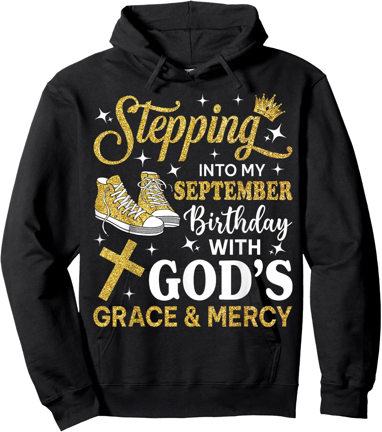 Stepping Into My September Birthday Sneakers Bday Women Hoodie - Hoodie | Black