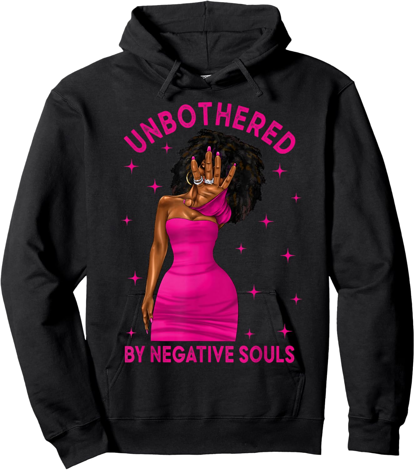 Unbothered By Negative Souls Black Women Girls Afro Queen Hoodie - Hoodie | Black