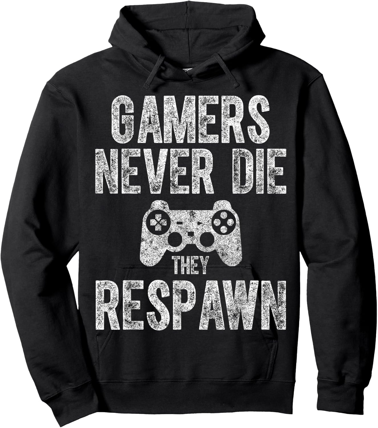 Cute Video Gamer Gift Funny Gamers Never Die They Respawn Hoodie - Hoodie | Black