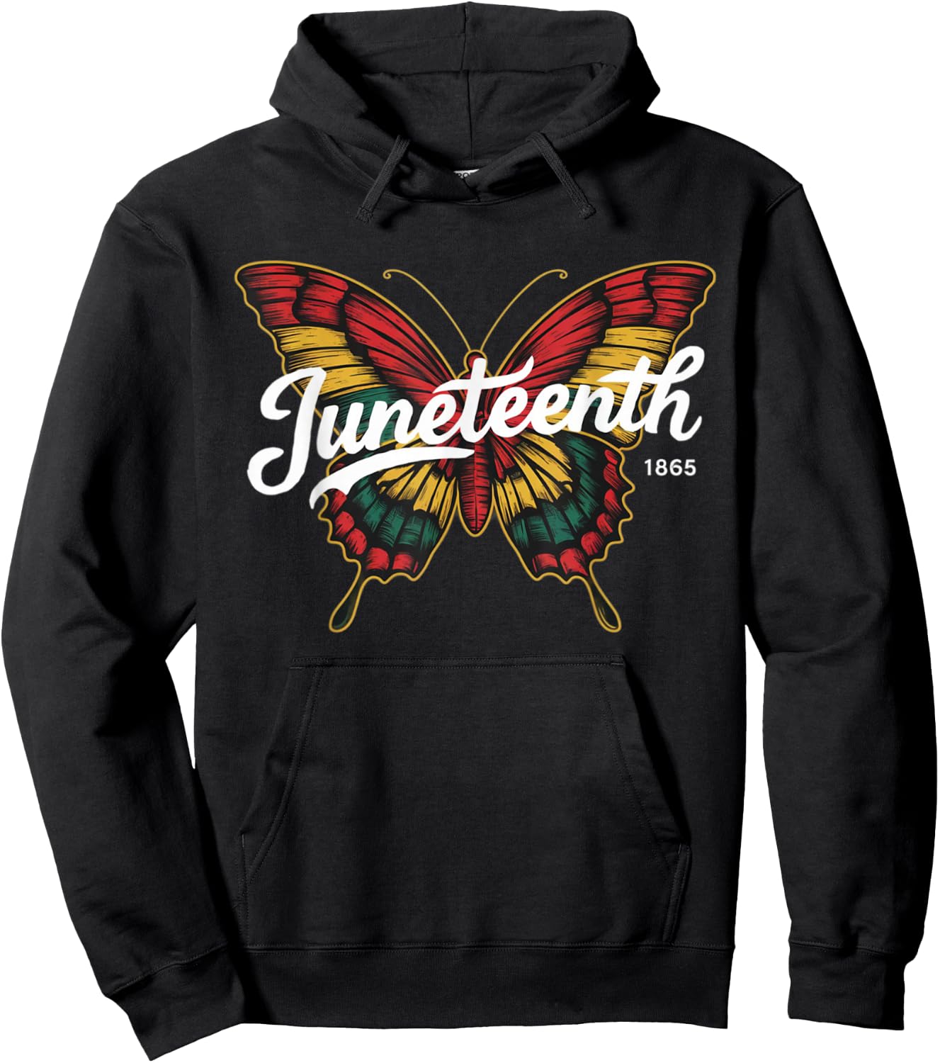 Juneteenth 1865 Butterfly Women Black Girl Hoodie - Hoodie | Black