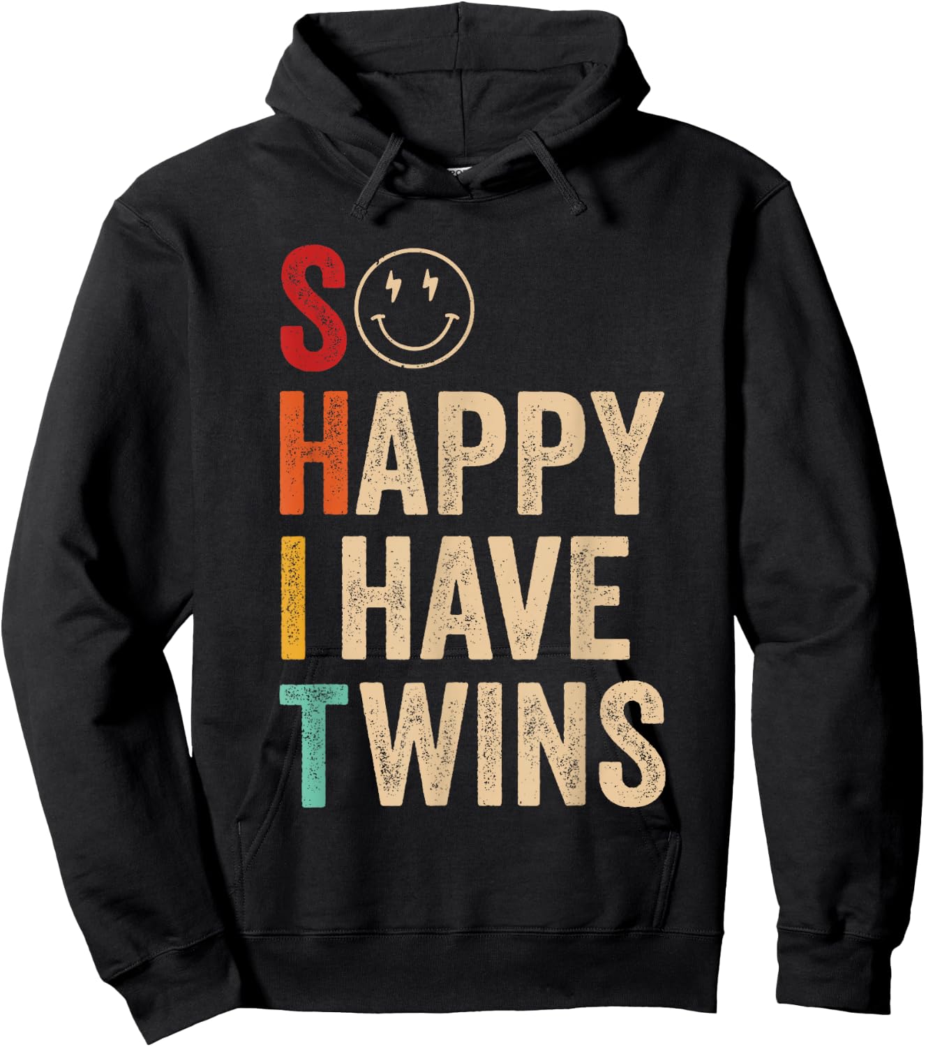 So Happy I Have Twins Father's Mother's Day Mom Dad Hoodie - Hoodie | Black