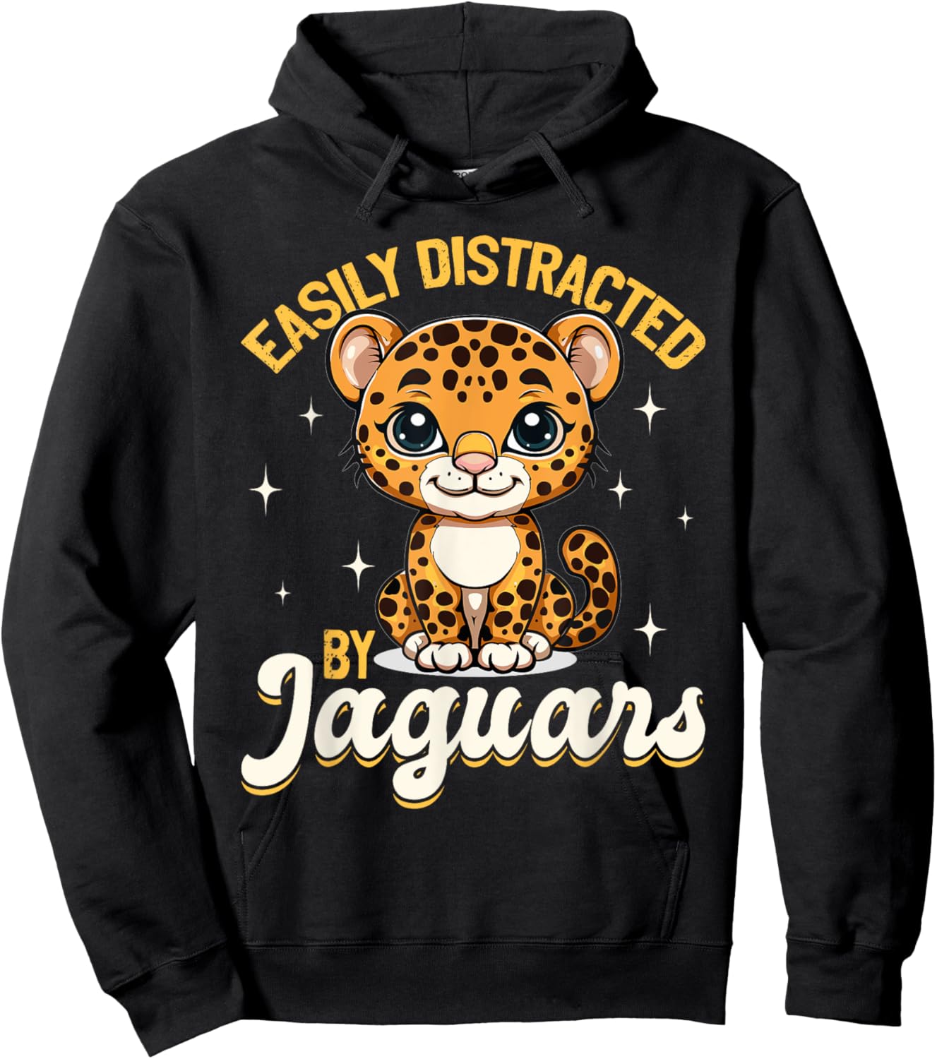 Funny Jaguar Animal Easily Distracted By Jaguars Hoodie - Hoodie | Black
