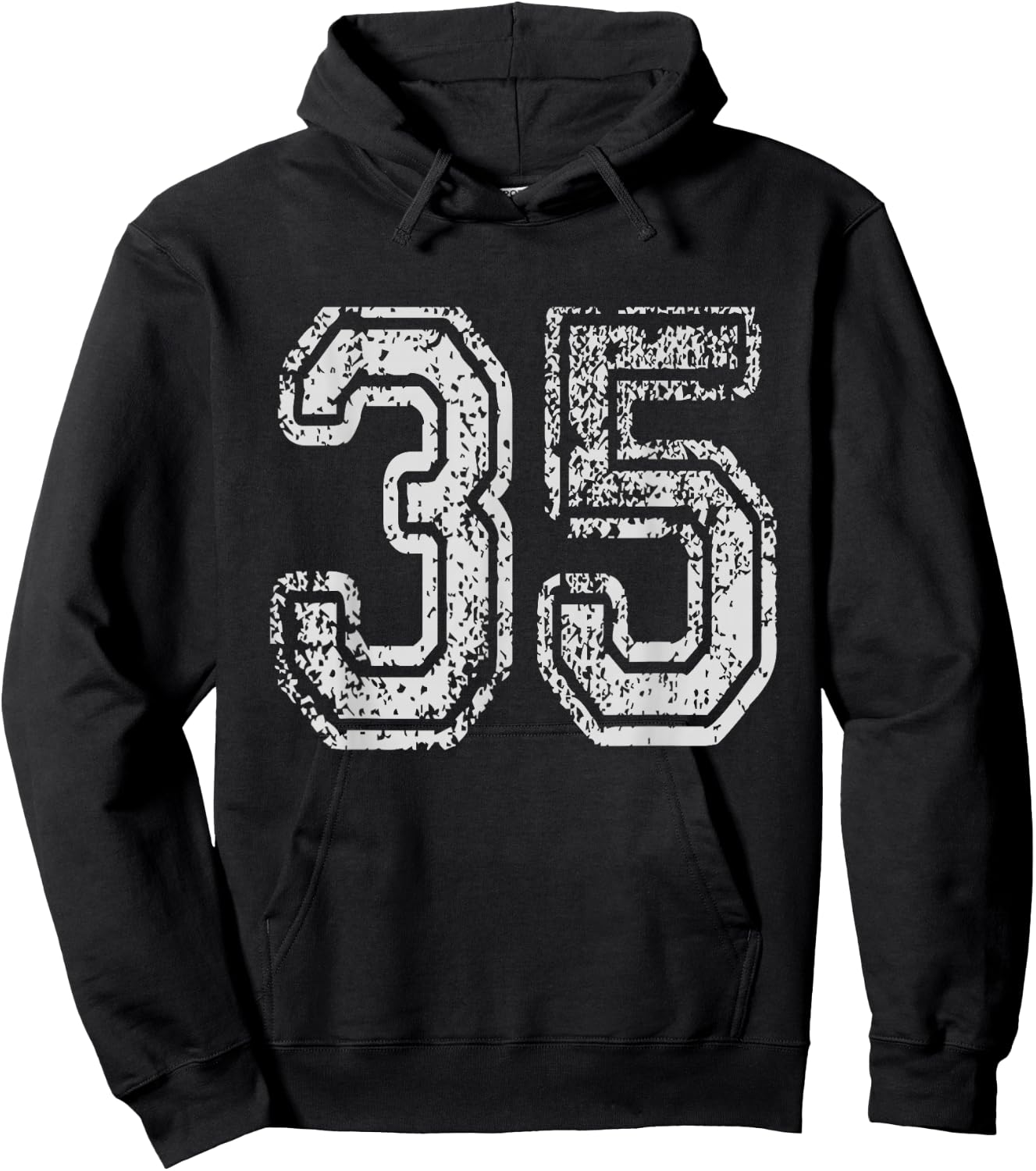 Team Jersey Uniforms Number 35 School Sports 35th Birthday Hoodie - Hoodie | Black