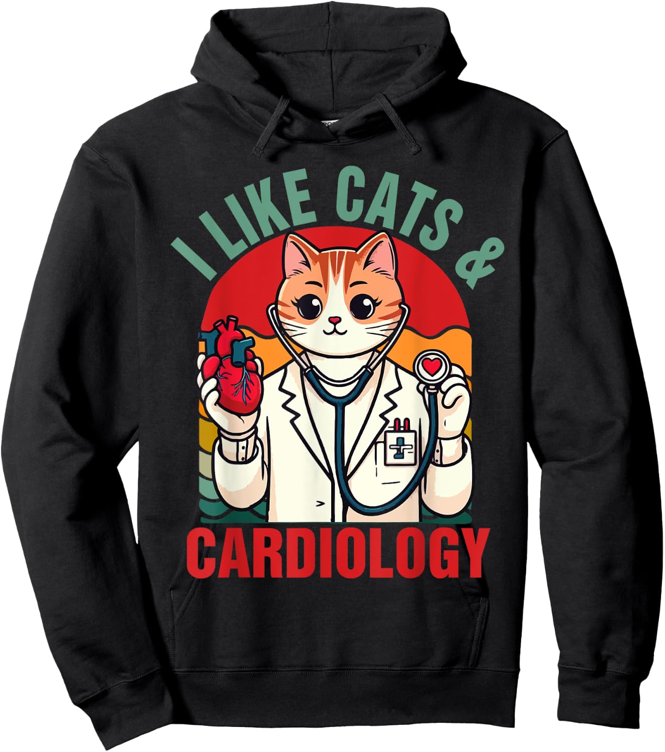 CVICU Cardiac Cardiologist Cat Mom I Like Cats & Cardiology Women Hoodie - Hoodie | Black