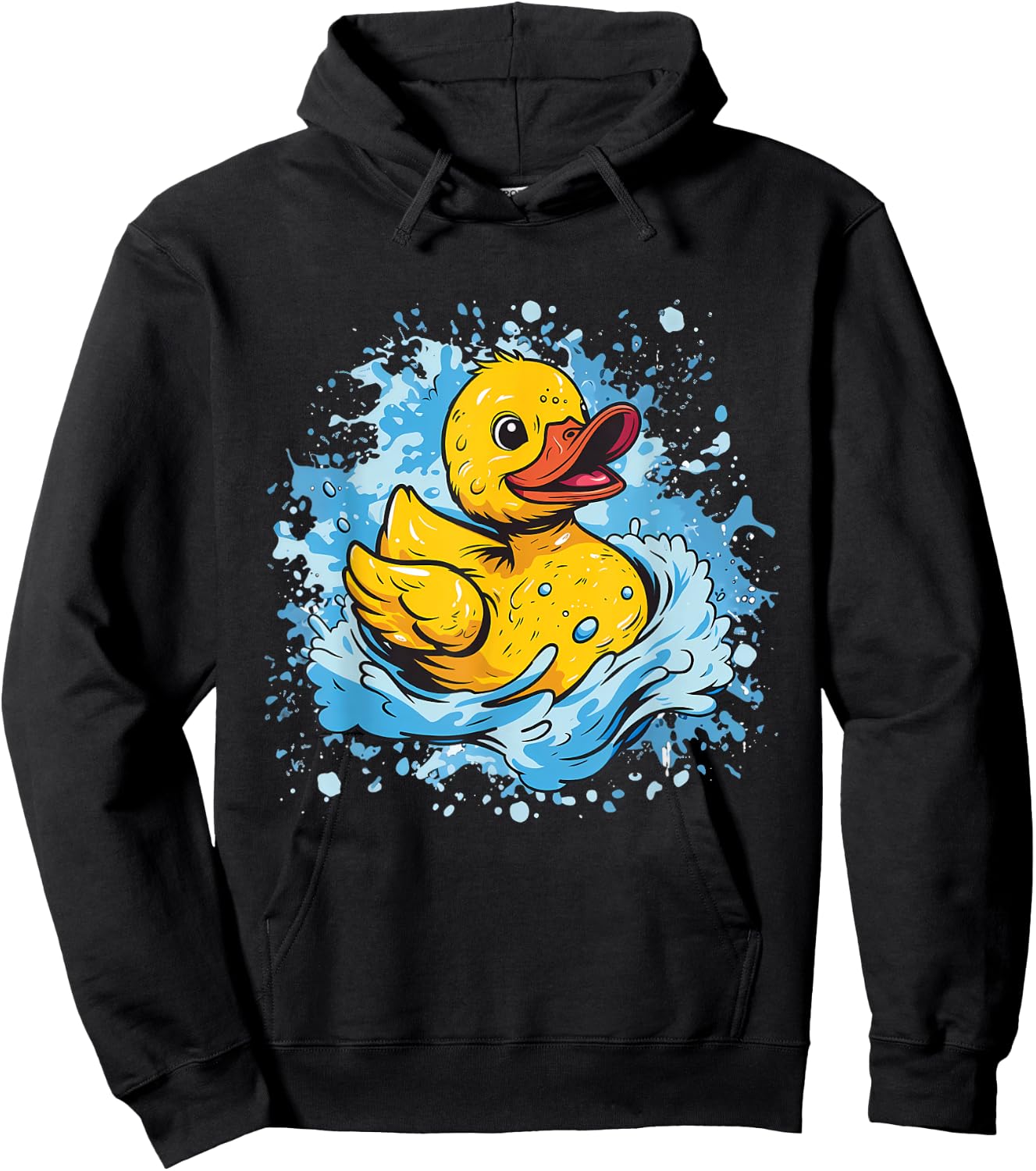 Rubber Duck Watercolor Swim Rubber Duckie Rubber Duckling Hoodie - Hoodie | Black