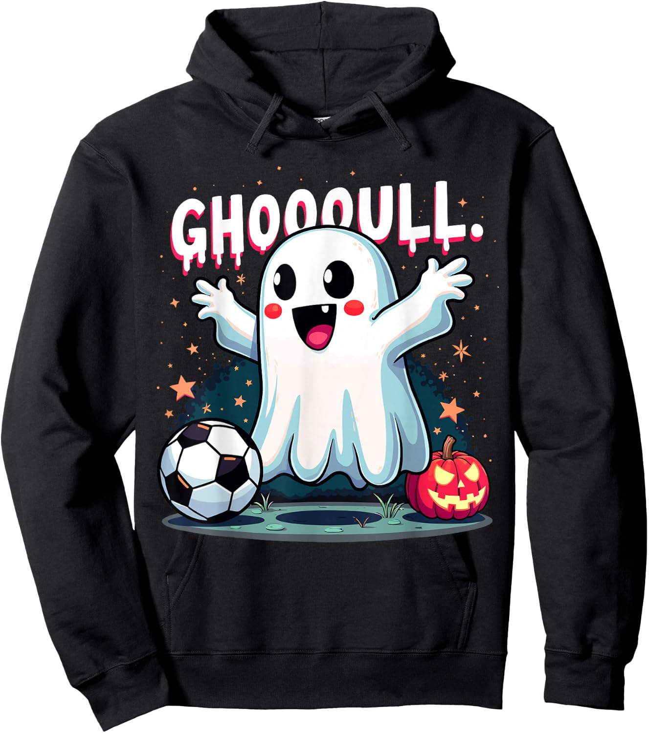 Ghoooal Soccer Ghost Halloween Funny Soccer Halloween Hoodie - Hoodie | Black