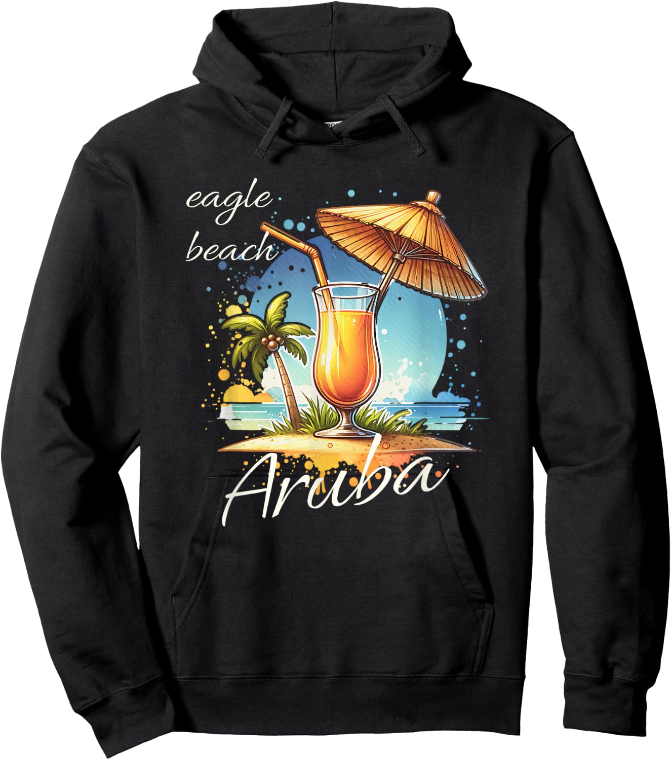 Eagle Beach Aruba Great Travel Vacation Gift Design Women Kids Hoodie - Hoodie | Black