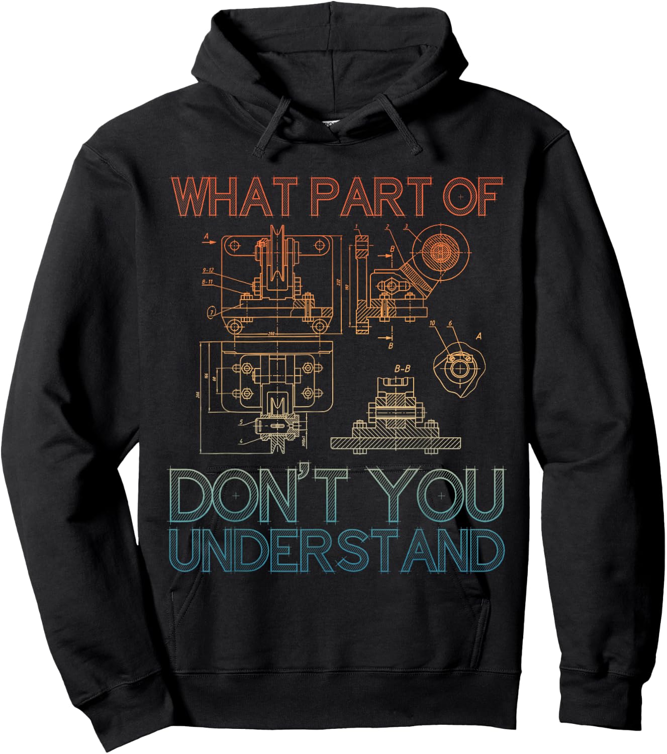 Funny Mechanical Engineering Design For Engineer Men Women Hoodie - Hoodie | Black