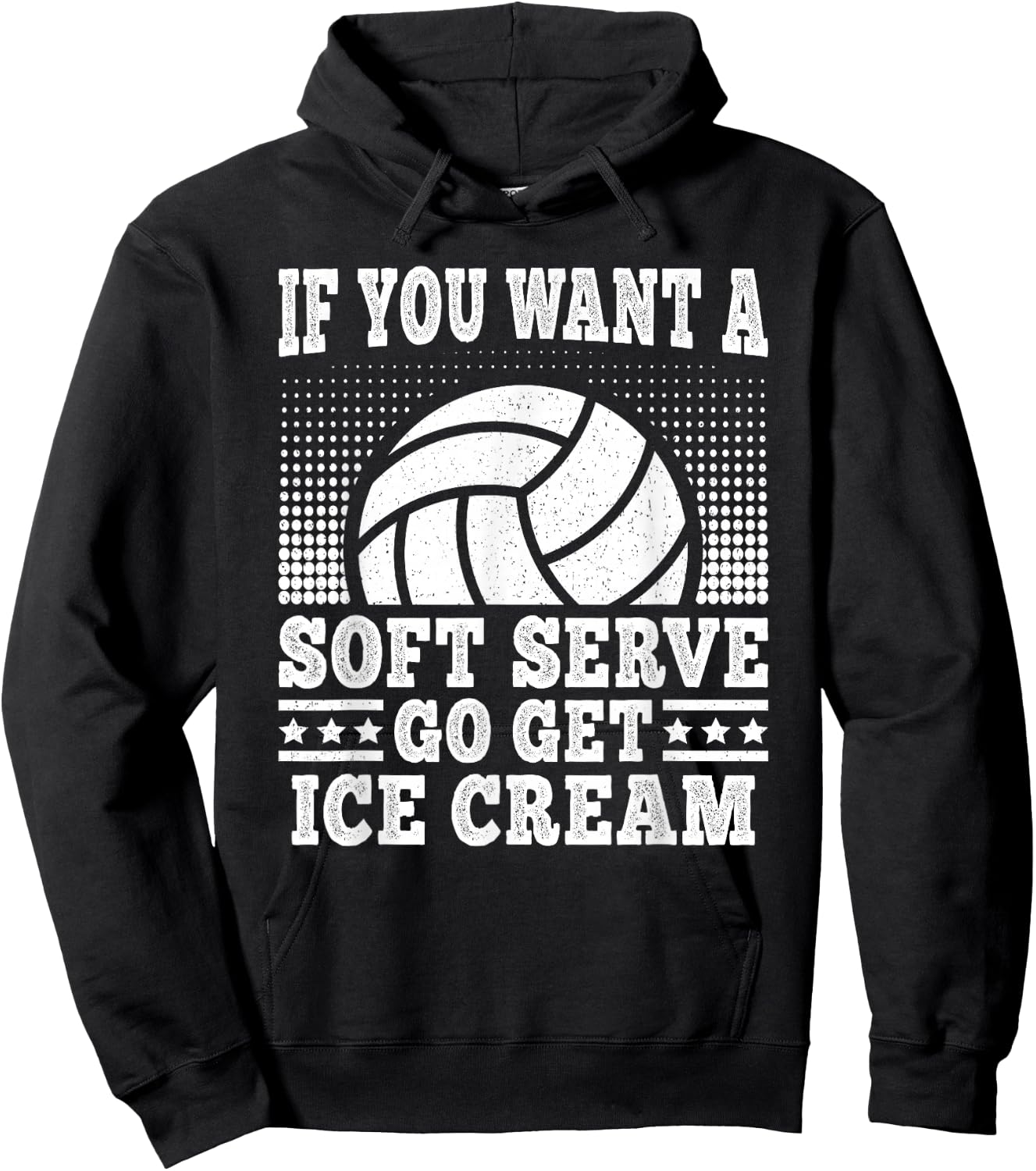 Soft Serve Ice Cream Funny Volleyball Player Men Women Kids Hoodie - Hoodie | Black