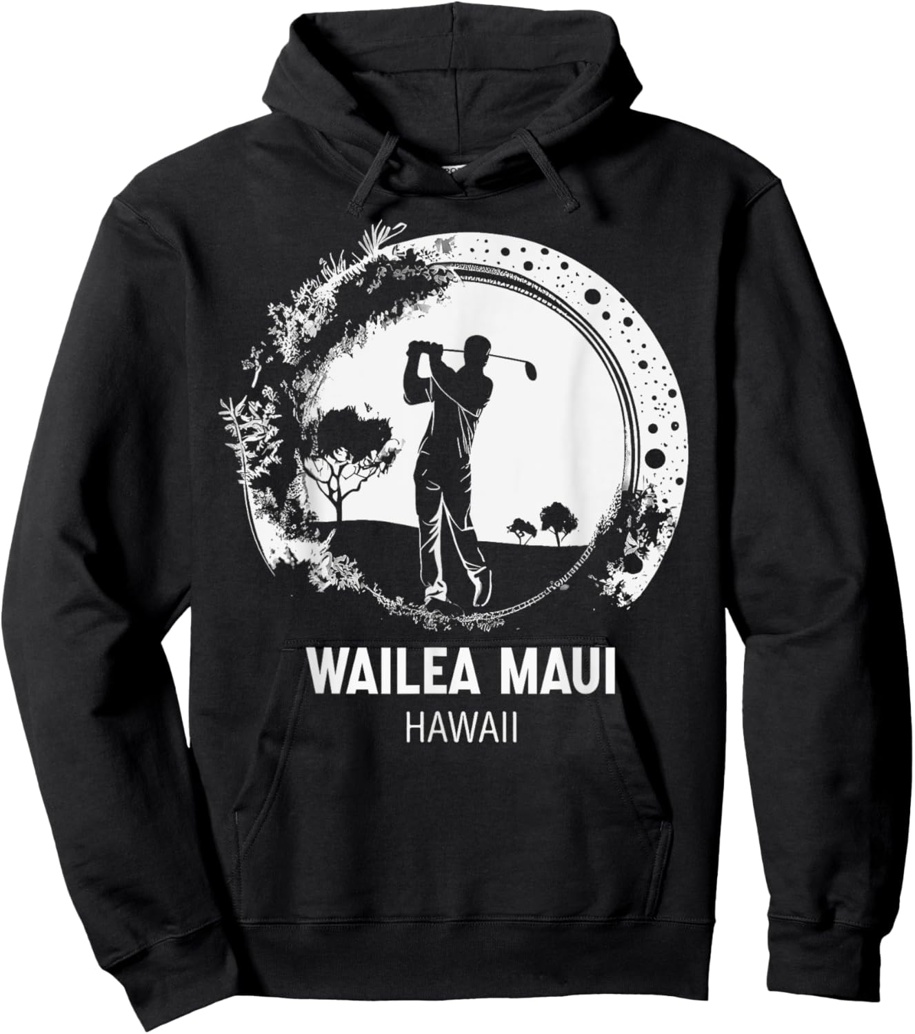 Golf Golfing Wailea Maui Hoodie - Hoodie | Black