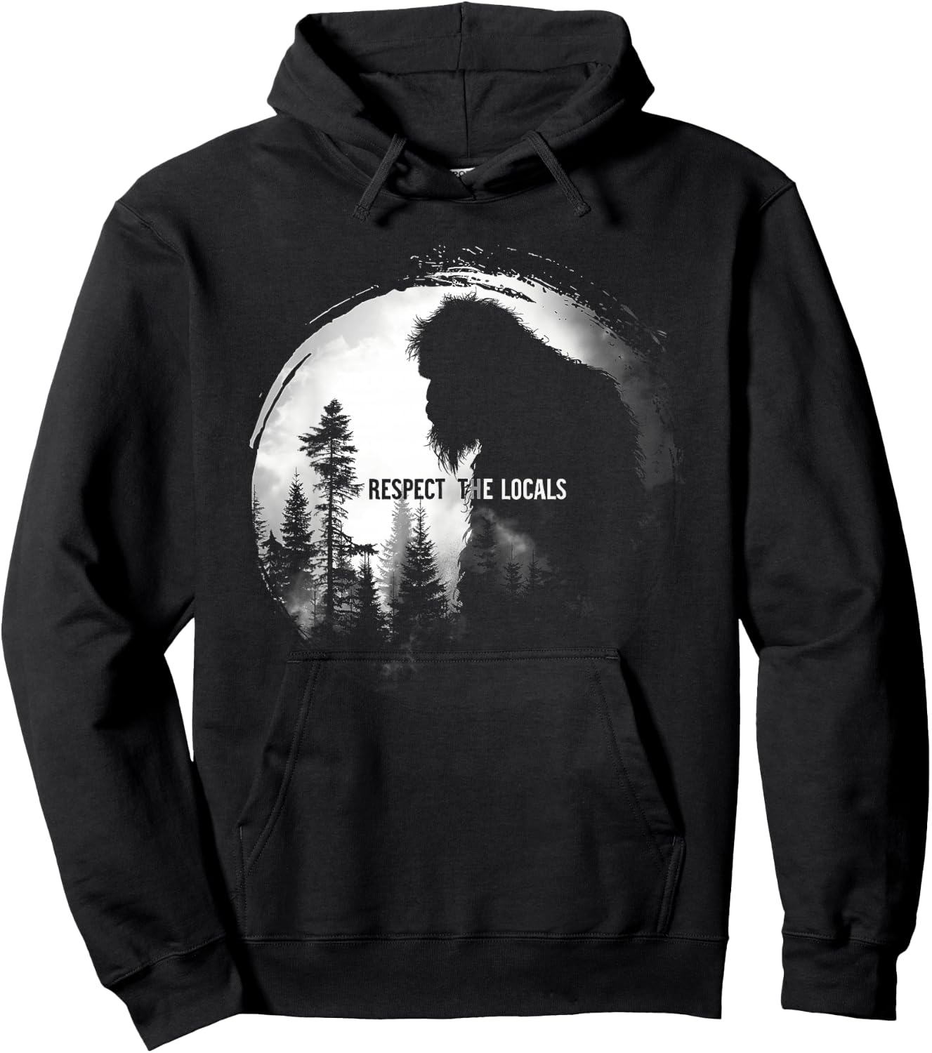 Respect The Locals Bigfoot Nature Wildlife Hoodie - Hoodie | Black