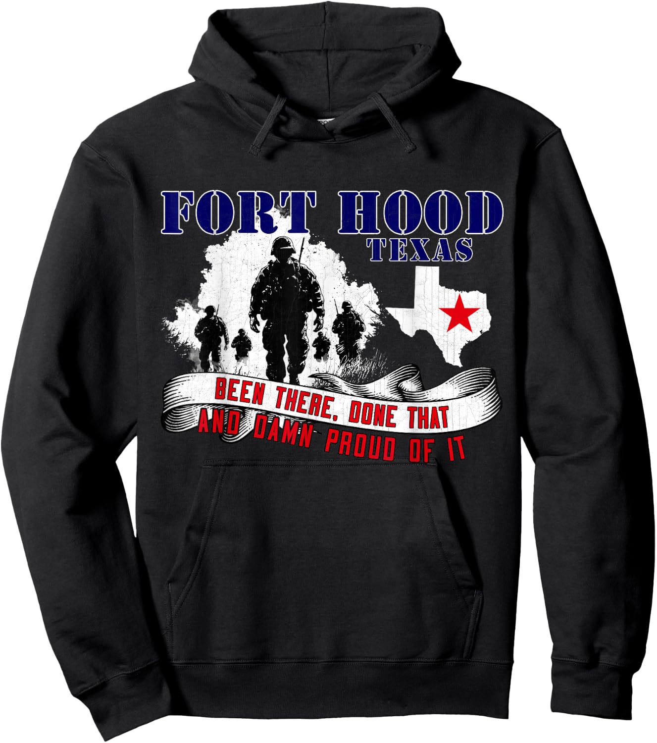 Fort Hood Texas US Military Base Veterans Day Hoodie - Hoodie | Black