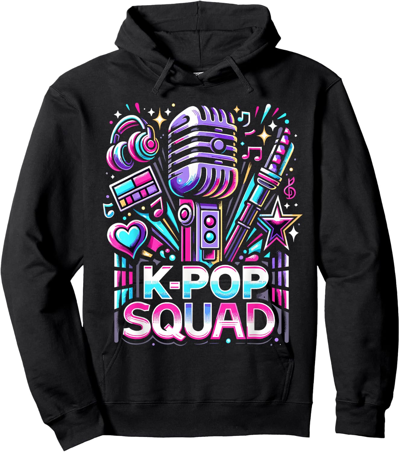 K-Pop Squad | K Pop Design for K-Pop Lovers, Music | K-Pop Hoodie - Hoodie | Black