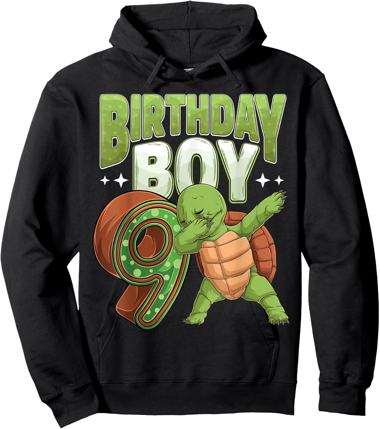 9 year old Turtle animal lovers 9th Birthday Boy Hoodie - Hoodie | Black