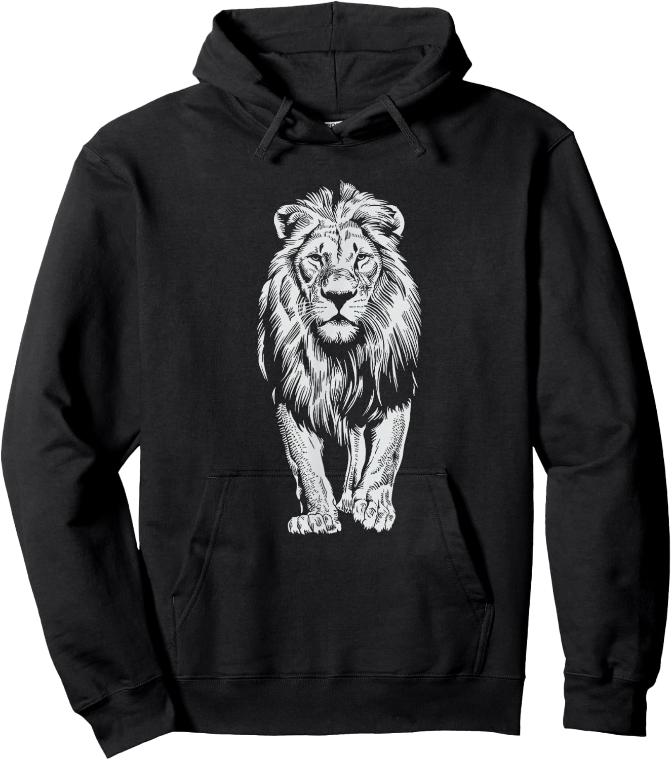 White Paint Art Lion Lions Hoodie - Hoodie | Black