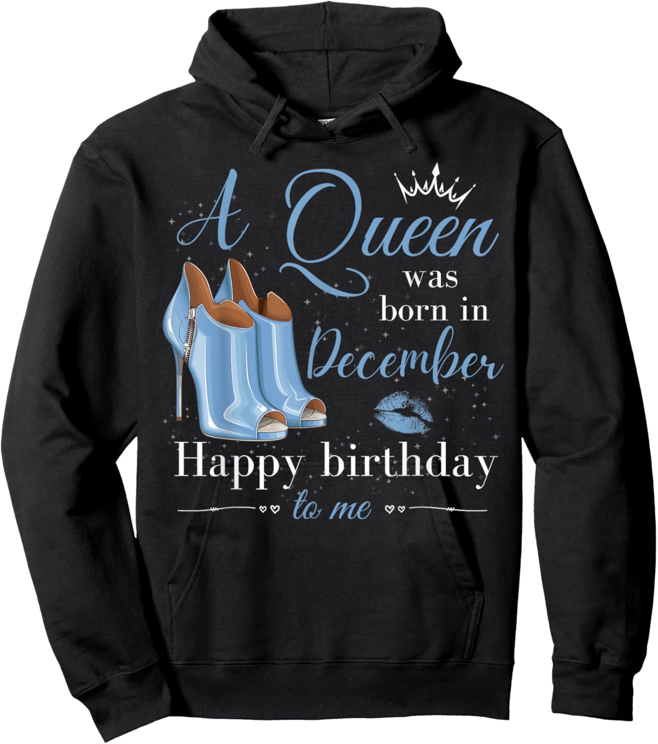 A Queen Was Born in December Women Girls December Birthday Hoodie - Hoodie | Black