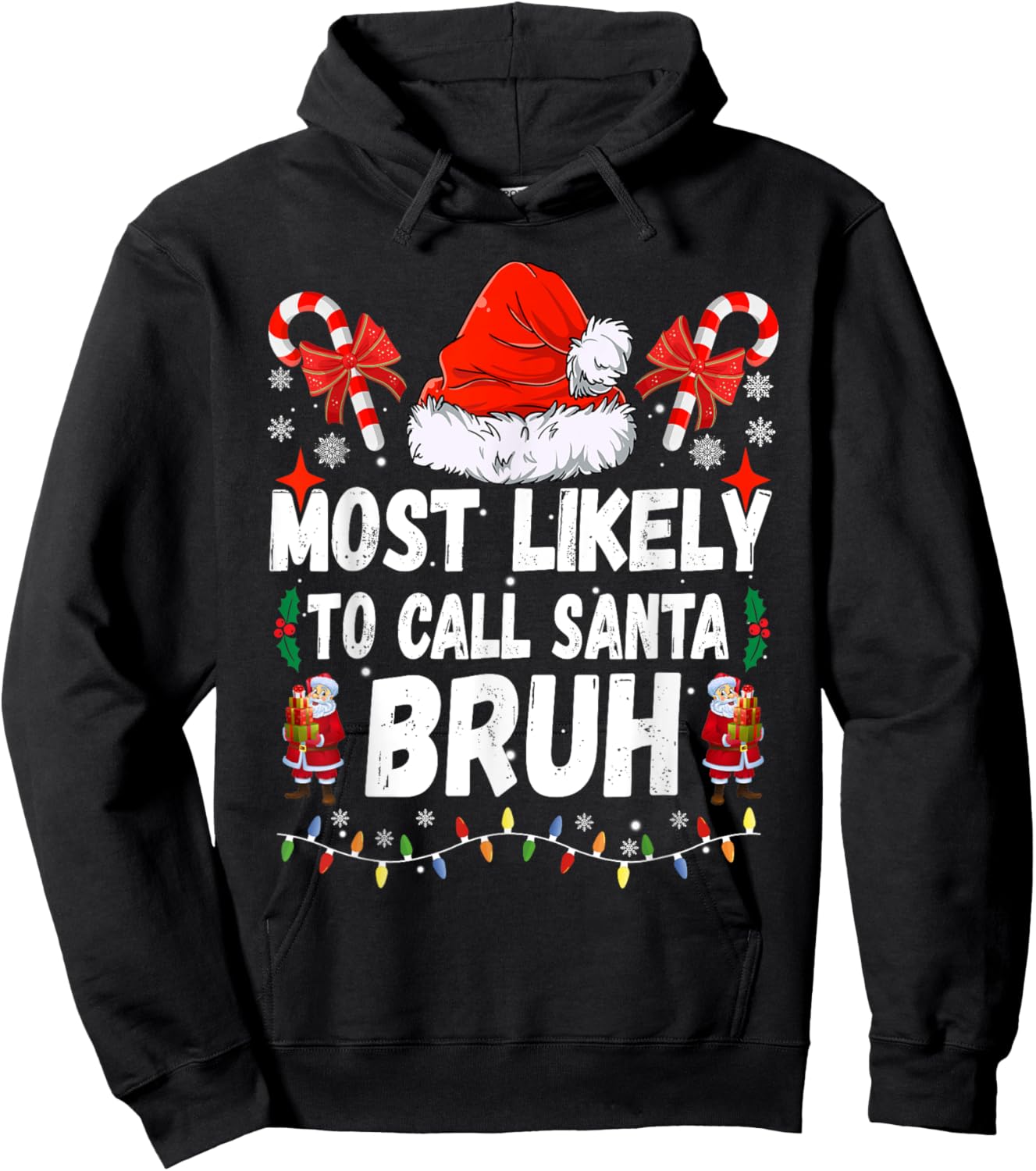 Most Likely To Watch All The Football Games Christmas Family Hoodie - Hoodie | Black
