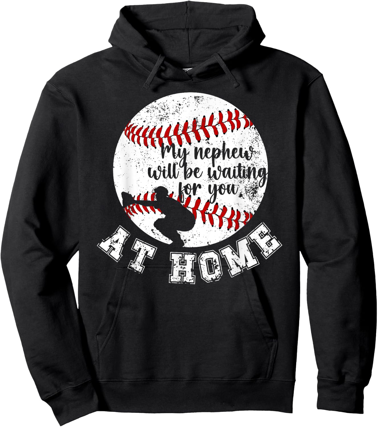 At Home Baseball Catcher Aunt Of A Baseball Catcher Auntie Hoodie - Hoodie | Black