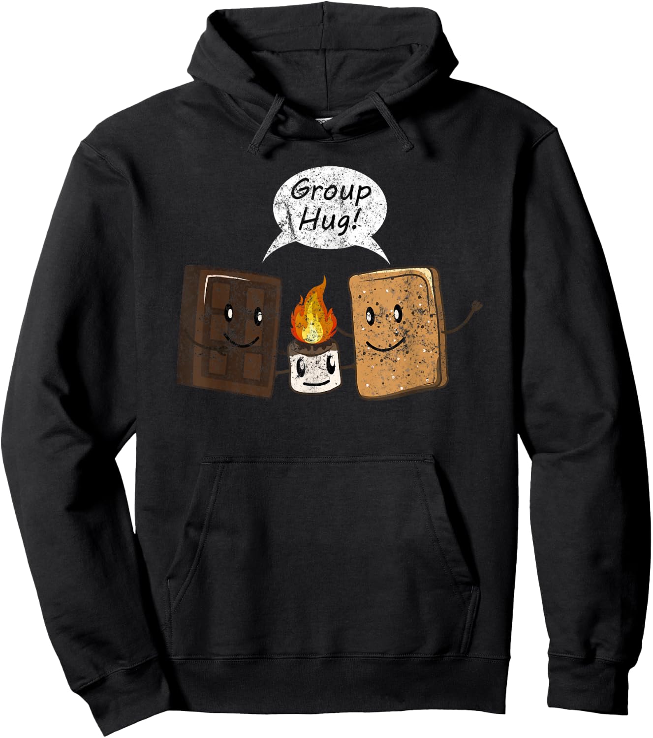 Group Hug Smores Cute Camping Chocolate Lover Camper Hoodie - Hoodie | Black