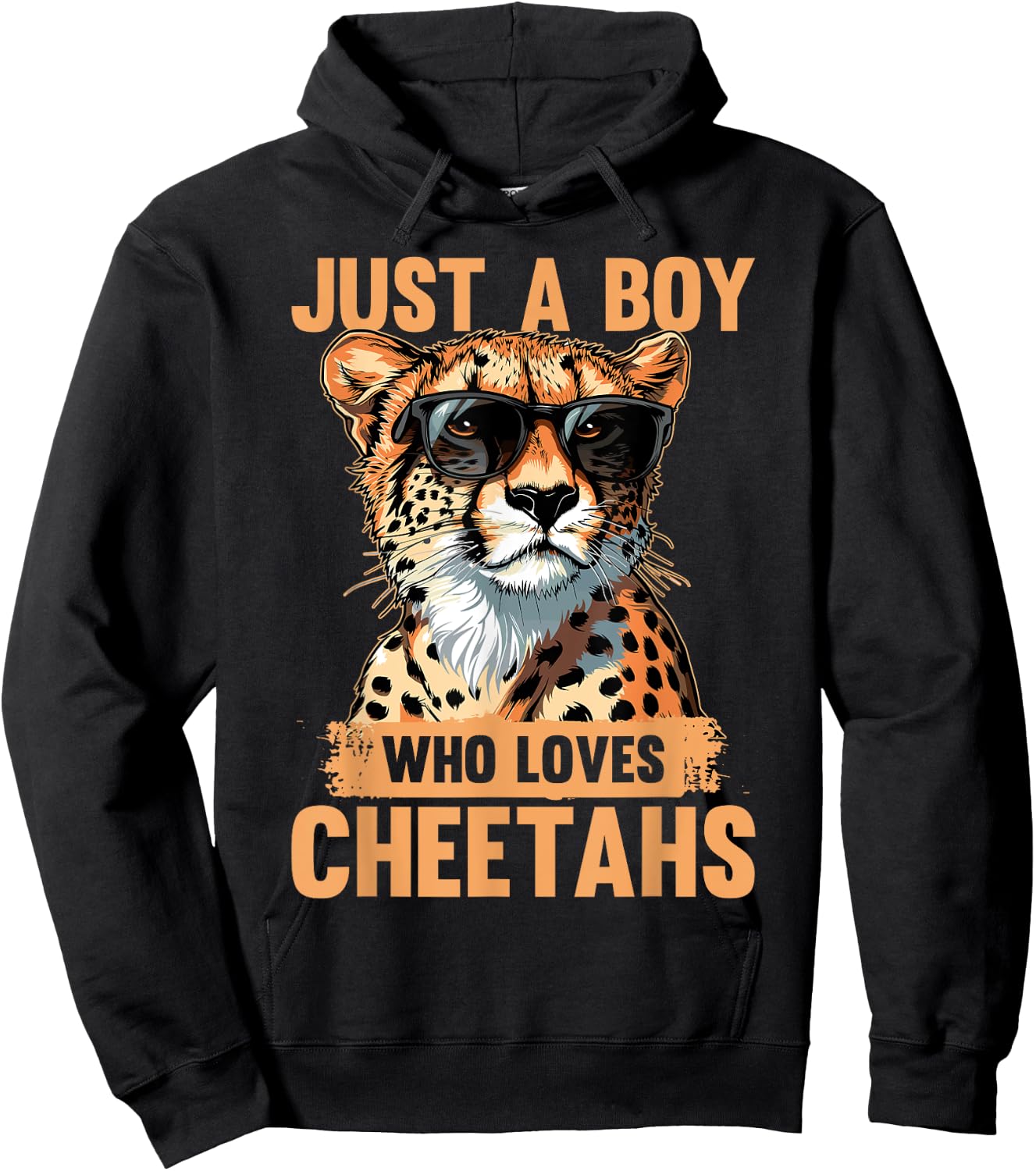 Funny Cheetah Animal Just A Boy Who Loves Cheetahs Hoodie - Hoodie | Black