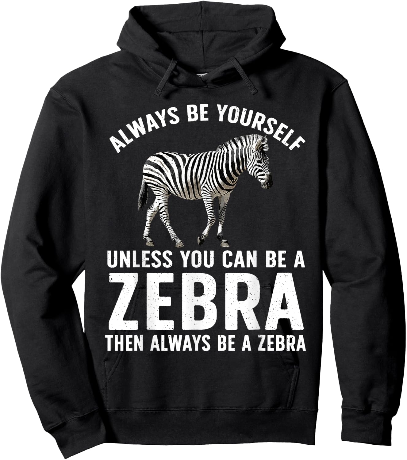 Funny Zebra Art Women Kids Zoo Animal Safari Zebra Hoodie - Hoodie | Black