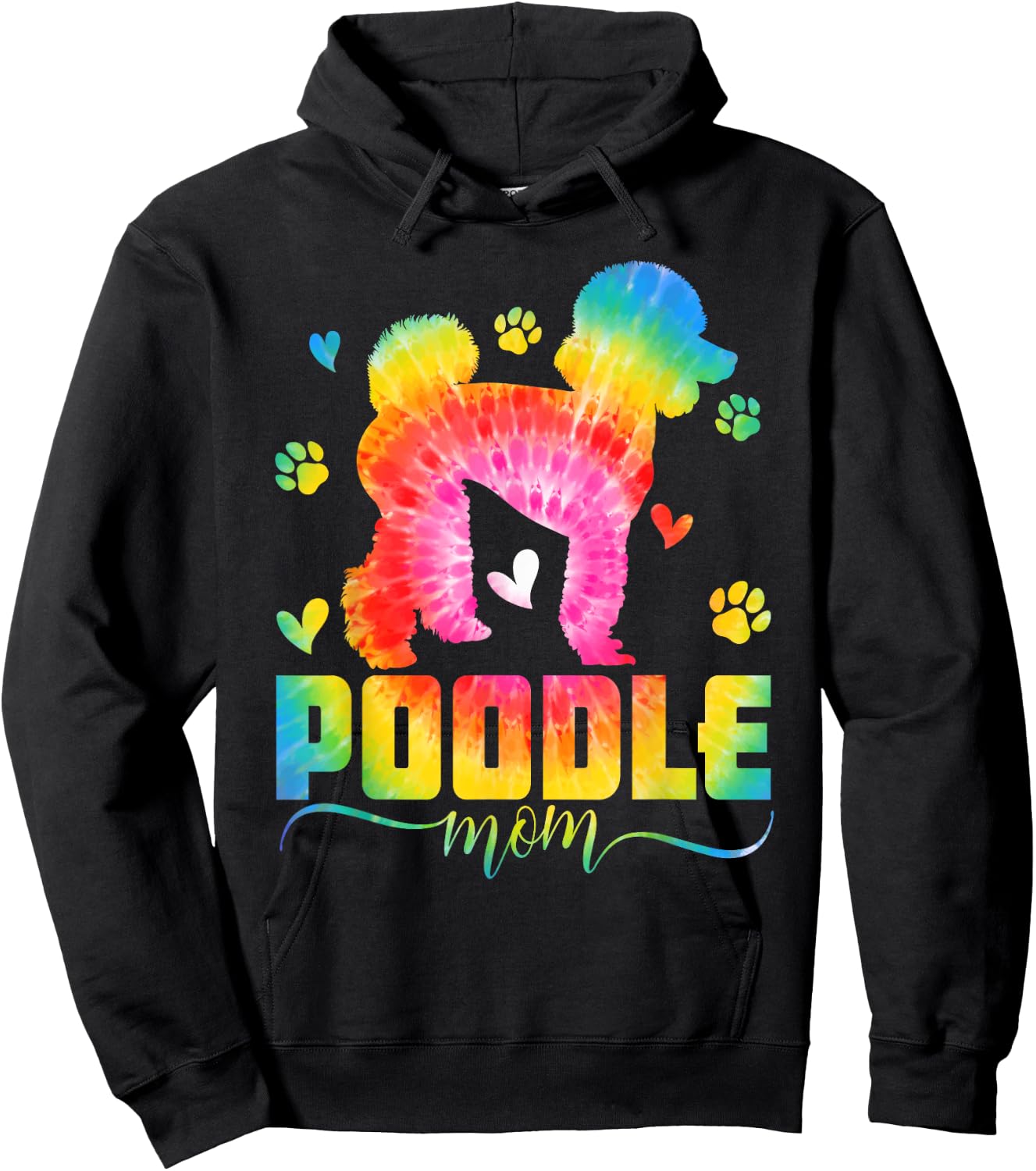 Funny Poodle Mom Poodle Dog Mom Tie Dye Mothers Day Women Hoodie - Hoodie | Black