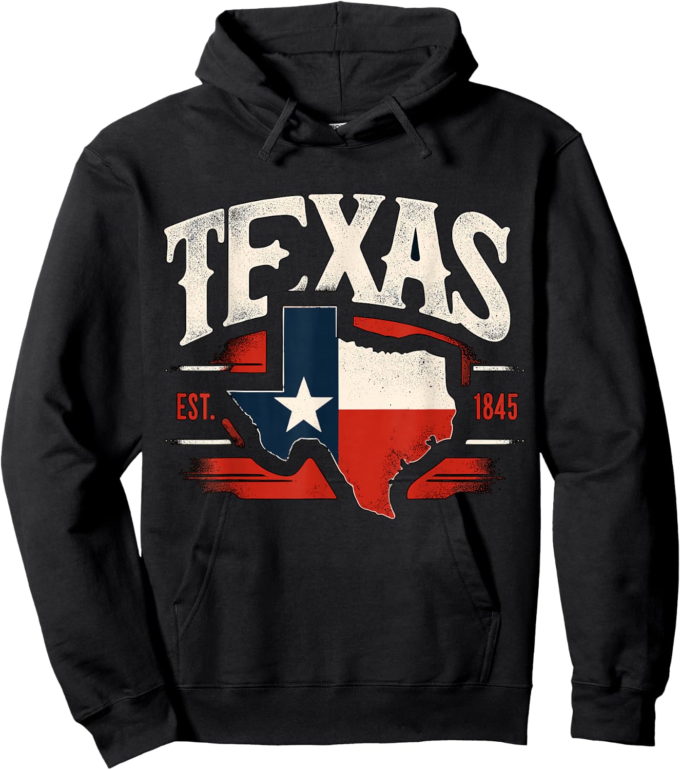 Texas Map Texas Flag Hoodie - Hoodie | Black