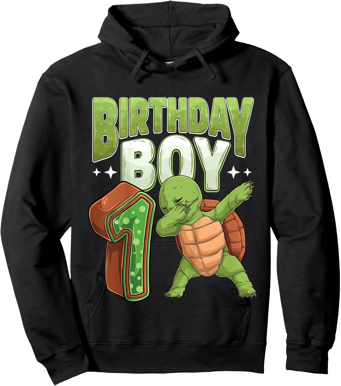 Kids 1 year old Turtle animal lovers 1st Birthday Boy Hoodie - Hoodie | Black