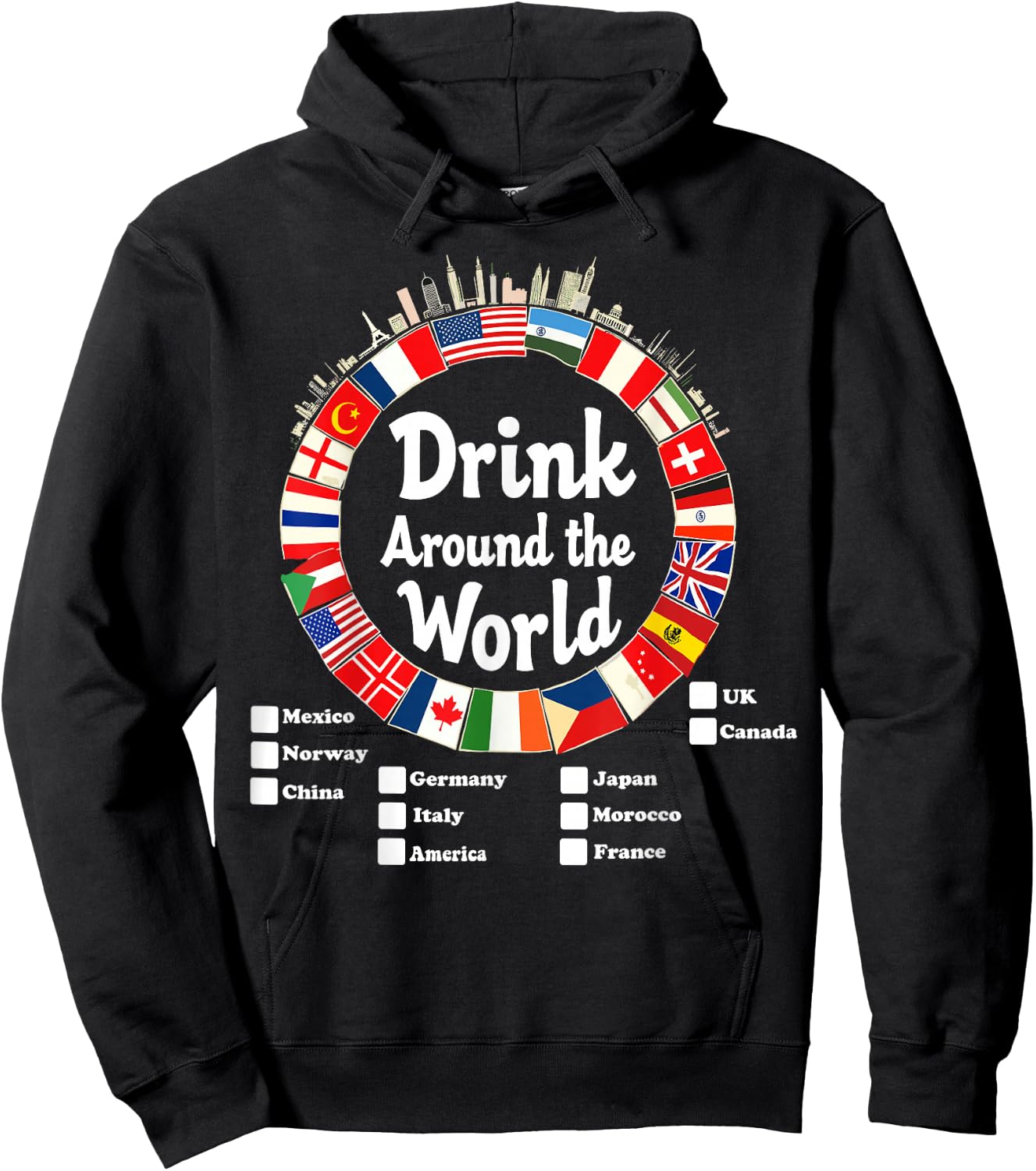 Adult Vacation Drinking Countries International National Hoodie - Hoodie | Black