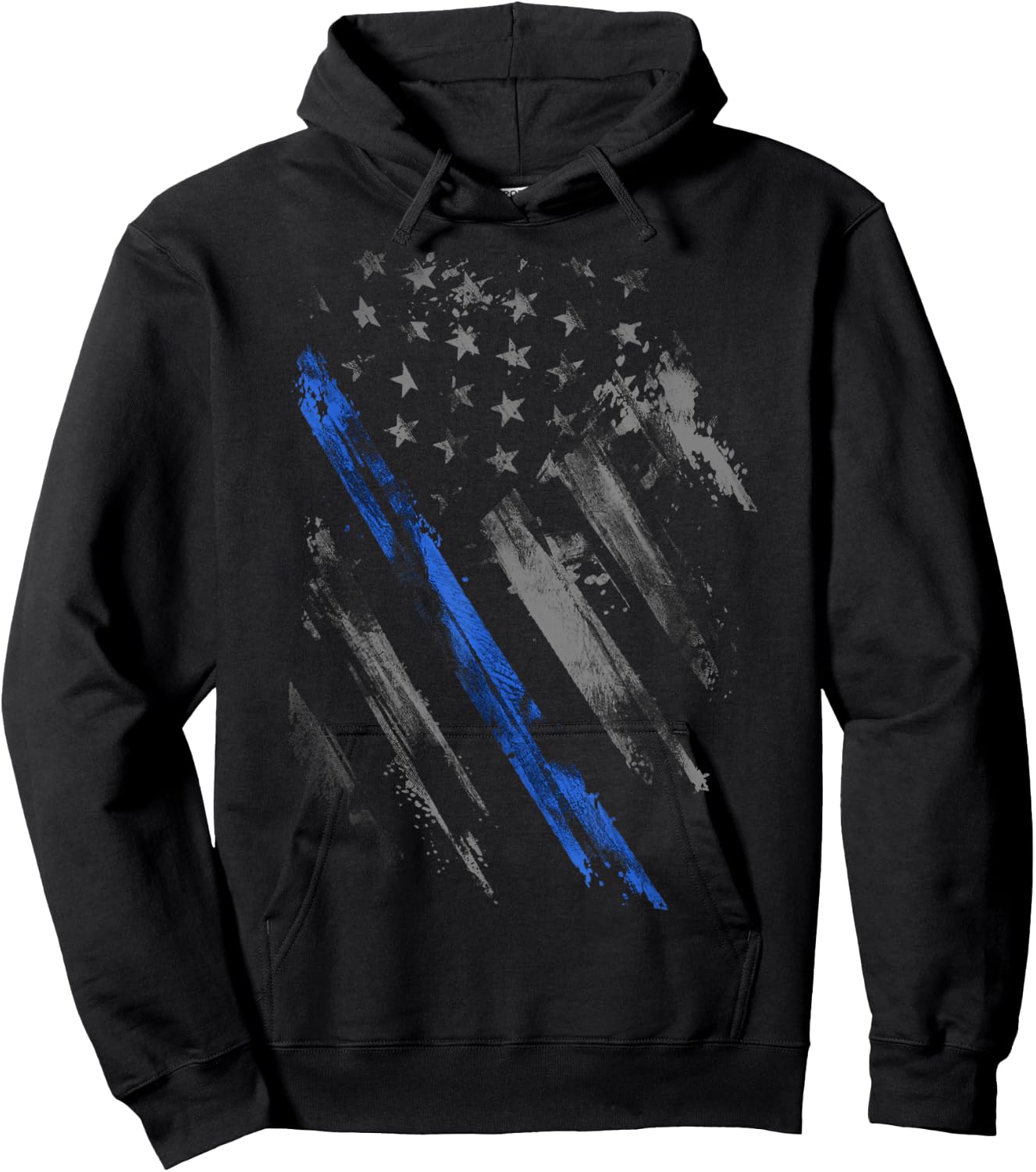 Crosswise Thin Blue Line Flag Hoodie - Hoodie | Black