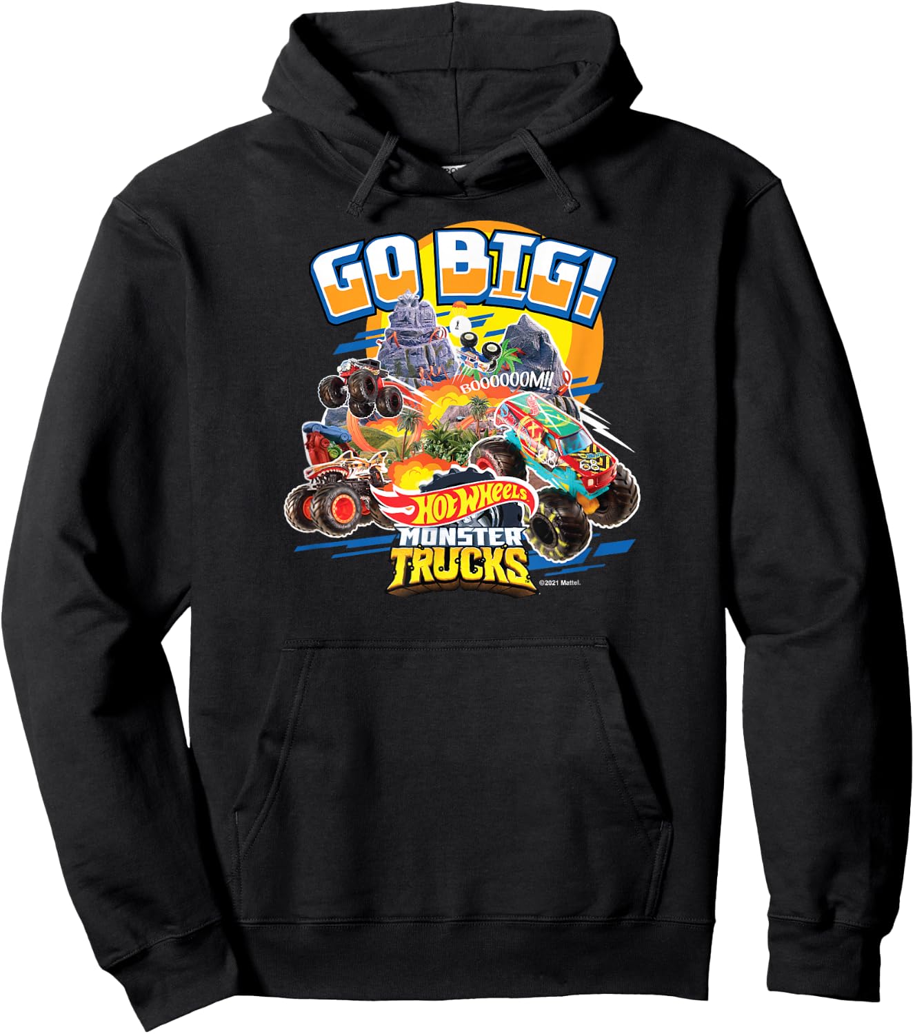 Hot Wheels - Monster Trucks Go Big Hoodie - Hoodie | Black