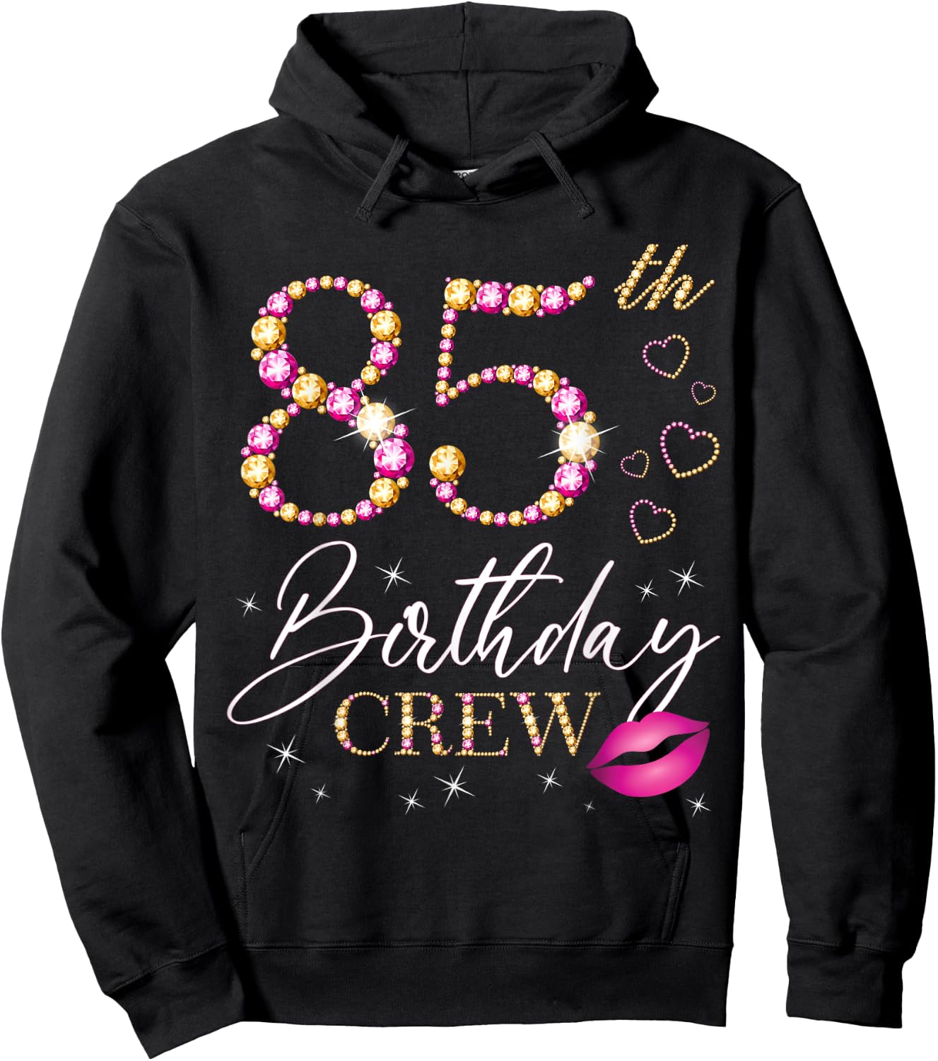 85th Birthday Crew 85th Birthday Squad 85 Years Old Bday Hoodie - Hoodie | Black